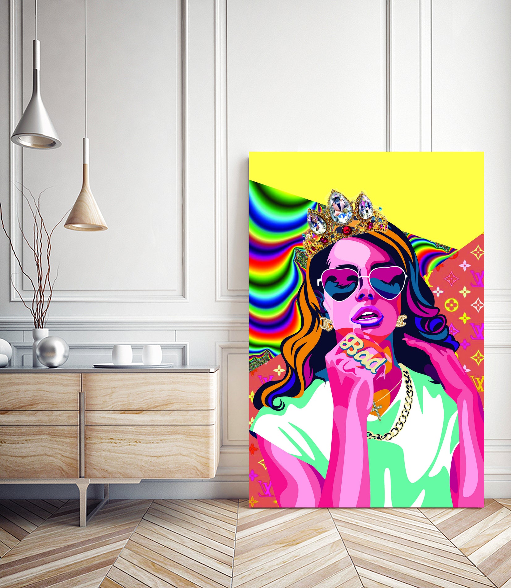 Lana del Rey Poster, Pop Art Wall Art by kim huynh on GIANT ART - orange digital painting