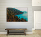 Pine tree and lake view at Emerald Bay Lake Tahoe California by sutee monchitnukul on GIANT ART - blue photo manipulation