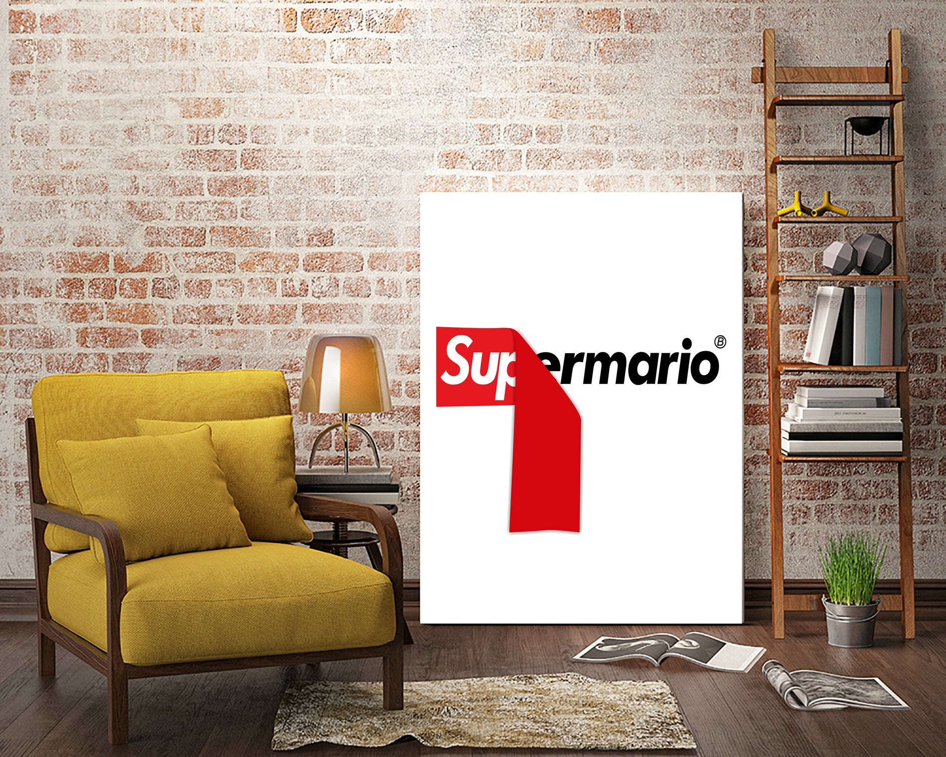 Supreme Mario by Rogelio I Luis on GIANT ART - white typography