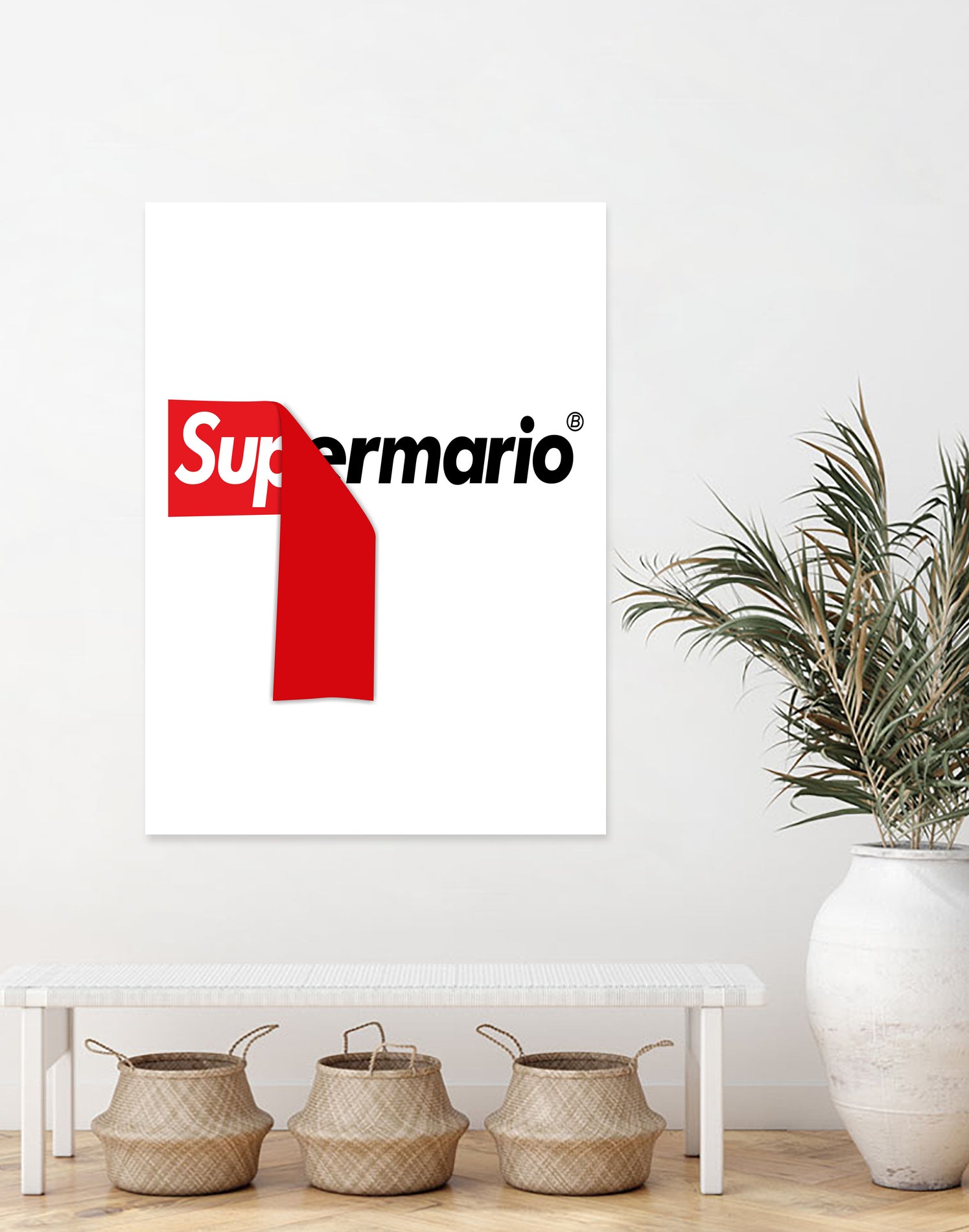 Supreme Mario by Rogelio I Luis on GIANT ART - white typography