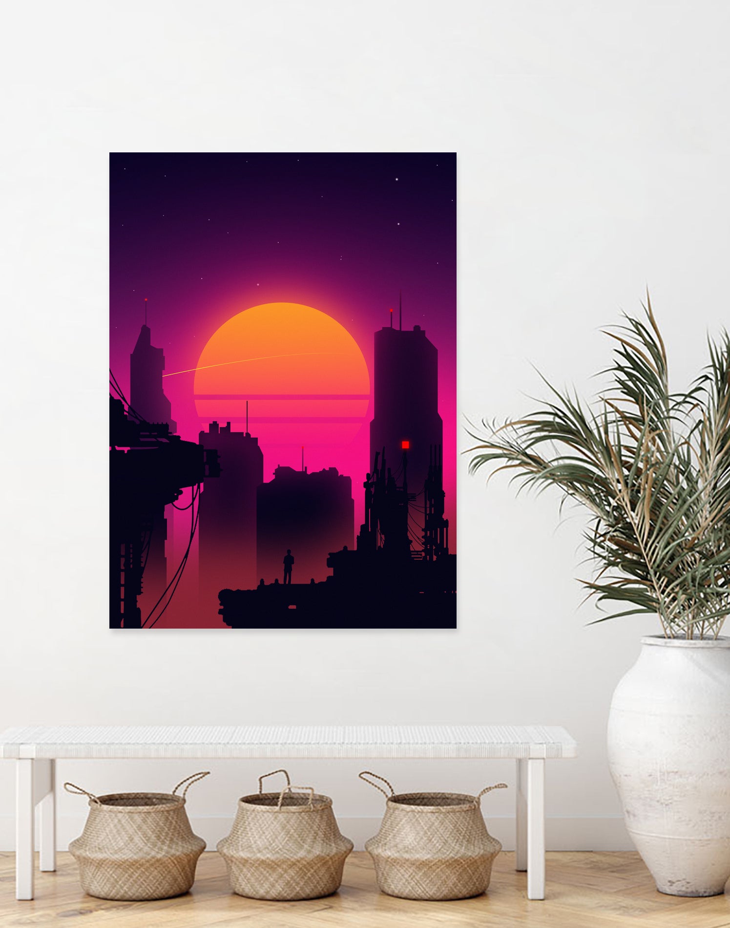 Retrowave City sunset by Muhammad Daffa Umar on GIANT ART - white photo illustration