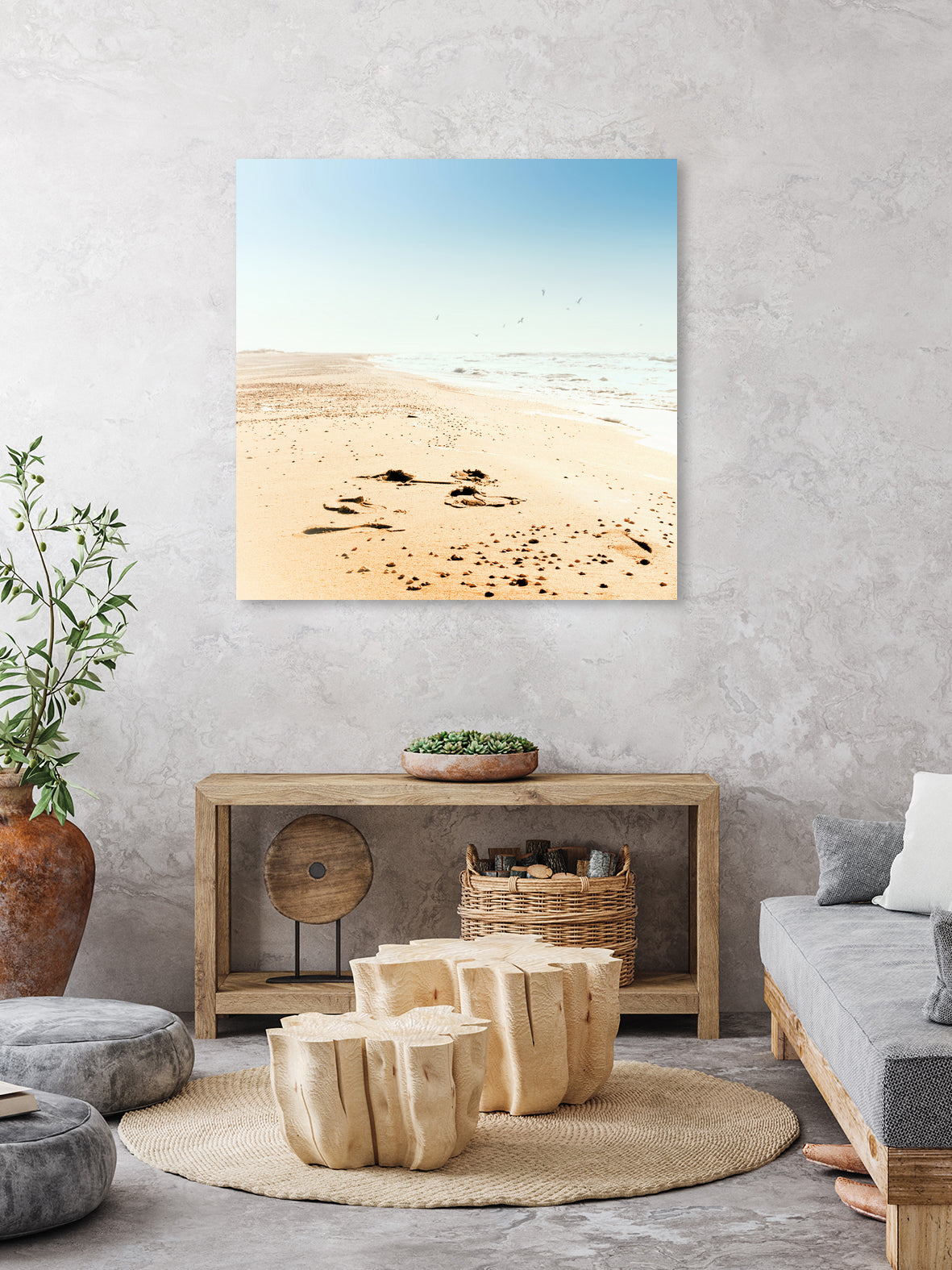 Empty Beach by Dmitry Belousov on GIANT ART - yellow photo illustration