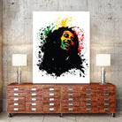 Bob Marley splatter art by sarta . on GIANT ART - white vector illustration