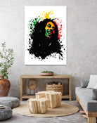 Bob Marley splatter art by sarta . on GIANT ART - white vector illustration