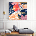 Moon and Crane by ROMA TIMBREZA on GIANT ART - blue digital drawing