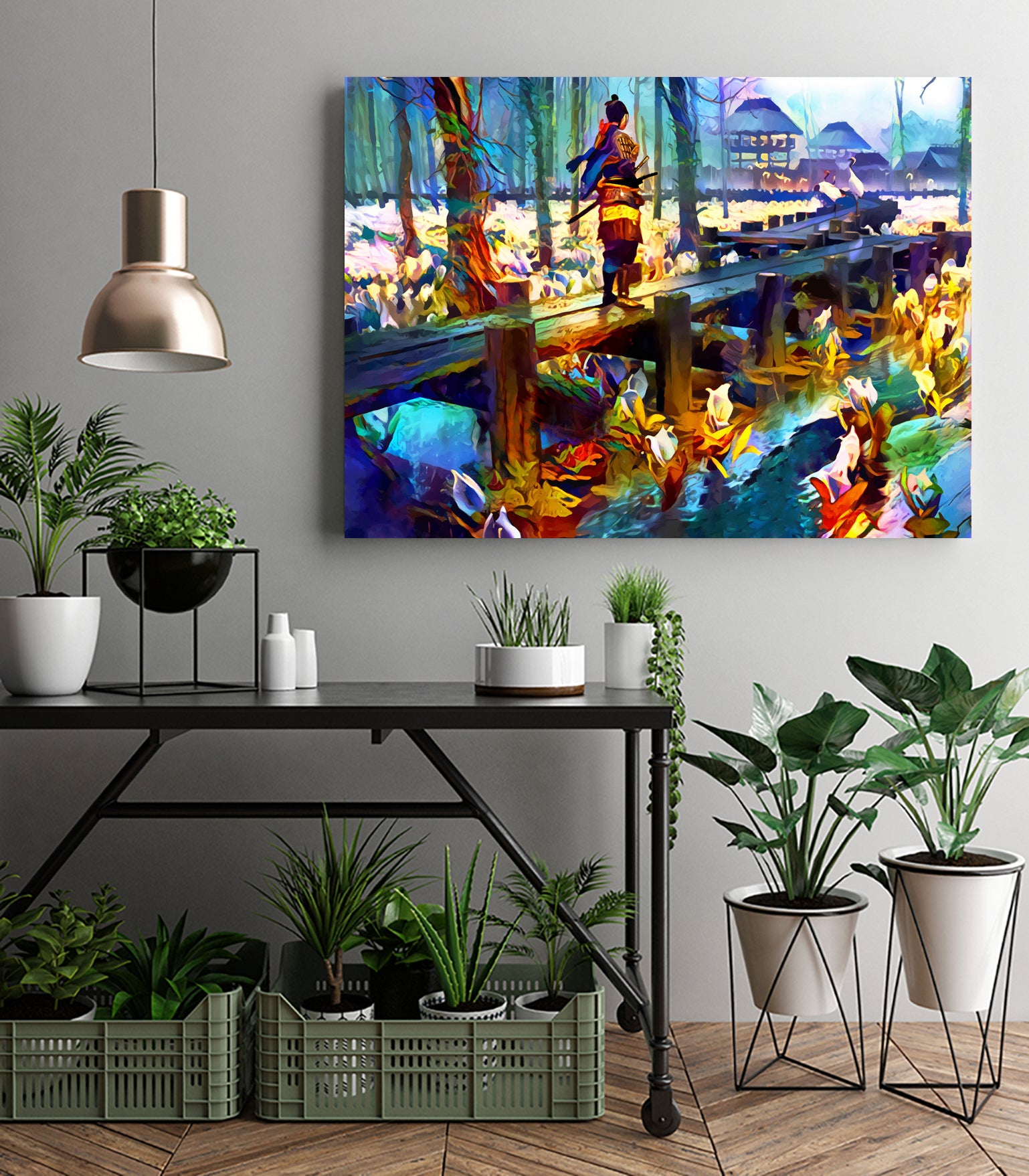 Samurai Tsushima by Christian Velazquez on GIANT ART - blue game design