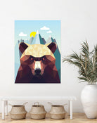Bear Mountain by David Iwane on GIANT ART - blue vector illustration