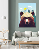 Bear Mountain by David Iwane on GIANT ART - blue vector illustration