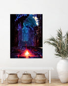 Bonfire , by Christian Velazquez on GIANT ART - blue game design