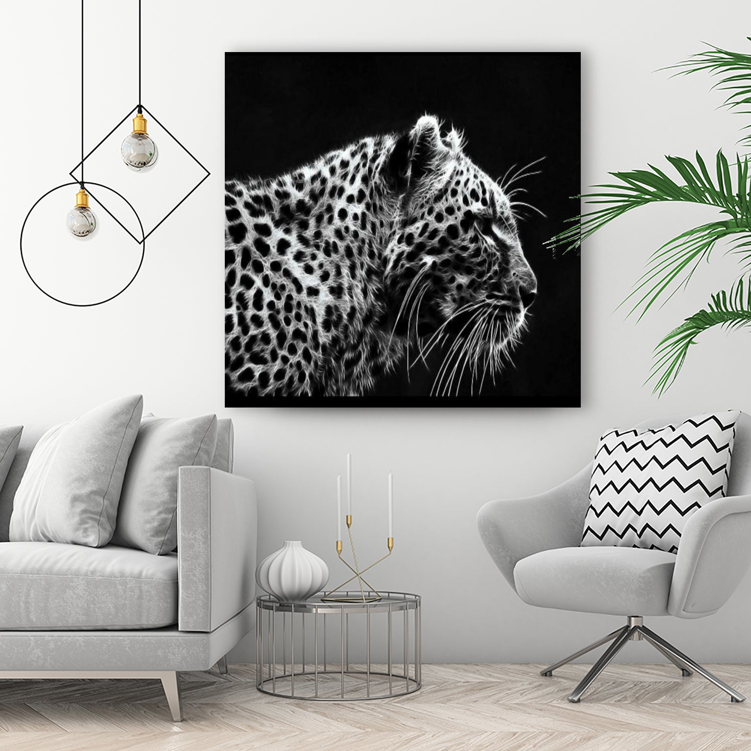 Leopard by Rainbow style on GIANT ART - black 3d art