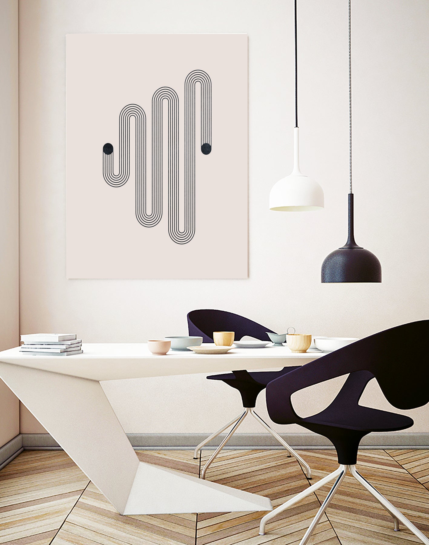 Mid century Modern Rainbow by Akshay Mahatme on GIANT ART - black digital drawing