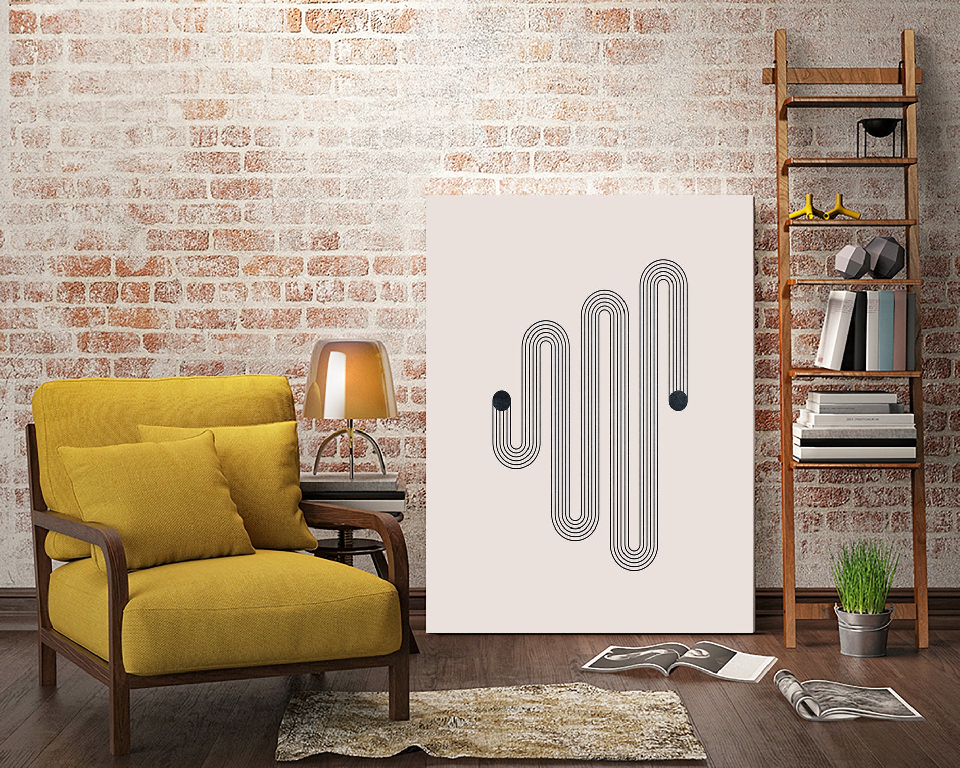 Mid century Modern Rainbow by Akshay Mahatme on GIANT ART - black digital drawing