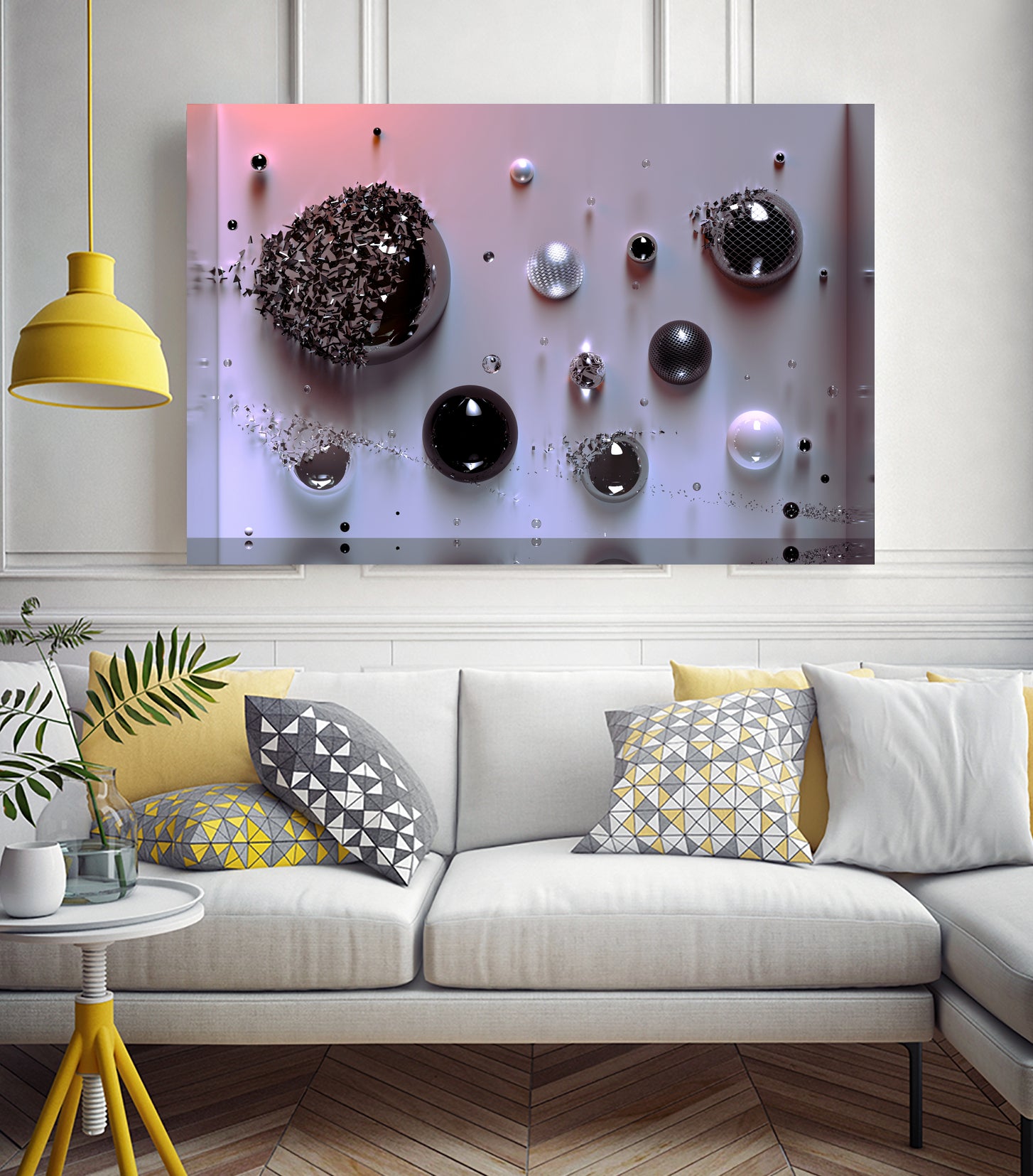 Wall Spheres AE by Michael Mist on GIANT ART - pink 3d art