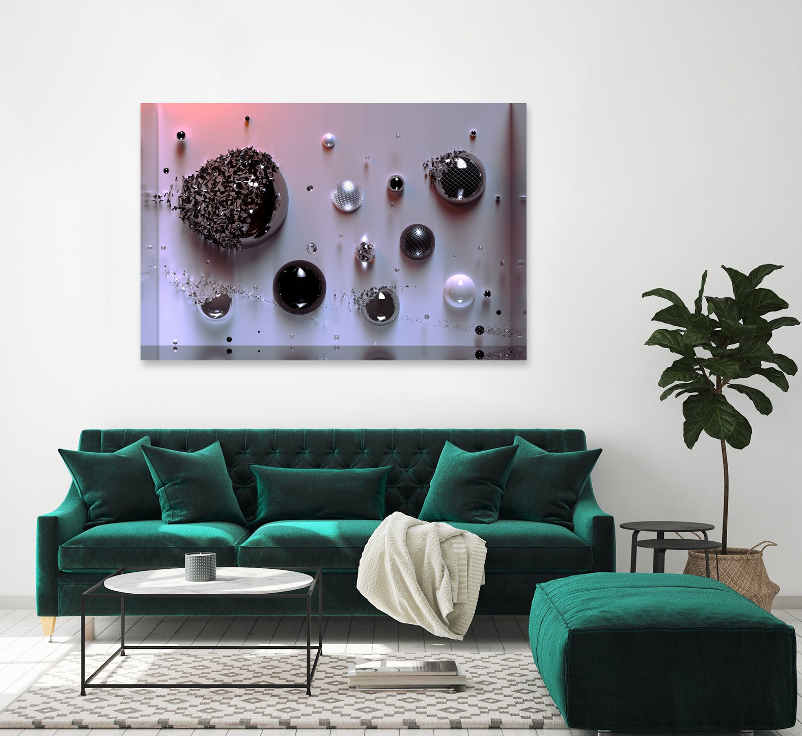 Wall Spheres AE by Michael Mist on GIANT ART - pink 3d art