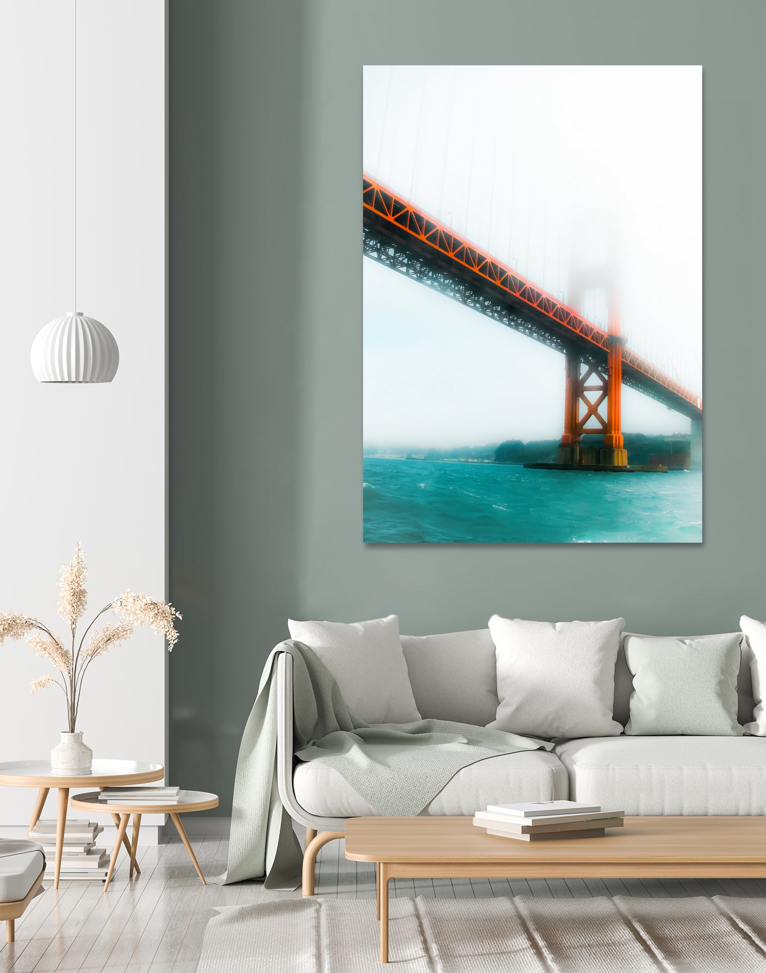 bridge and bay view at Golden Gate Bridge, San Francisco by sutee monchitnukul on GIANT ART - red photo manipulation