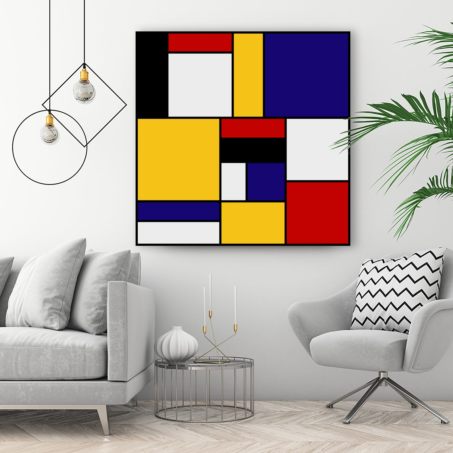 Mondrian De Stijl by Saadana Shanmukam on GIANT ART - yellow digital drawing