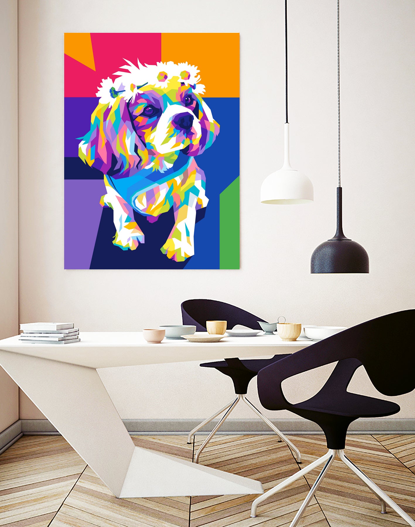 Dog by Art Style on GIANT ART - pink vector illustration