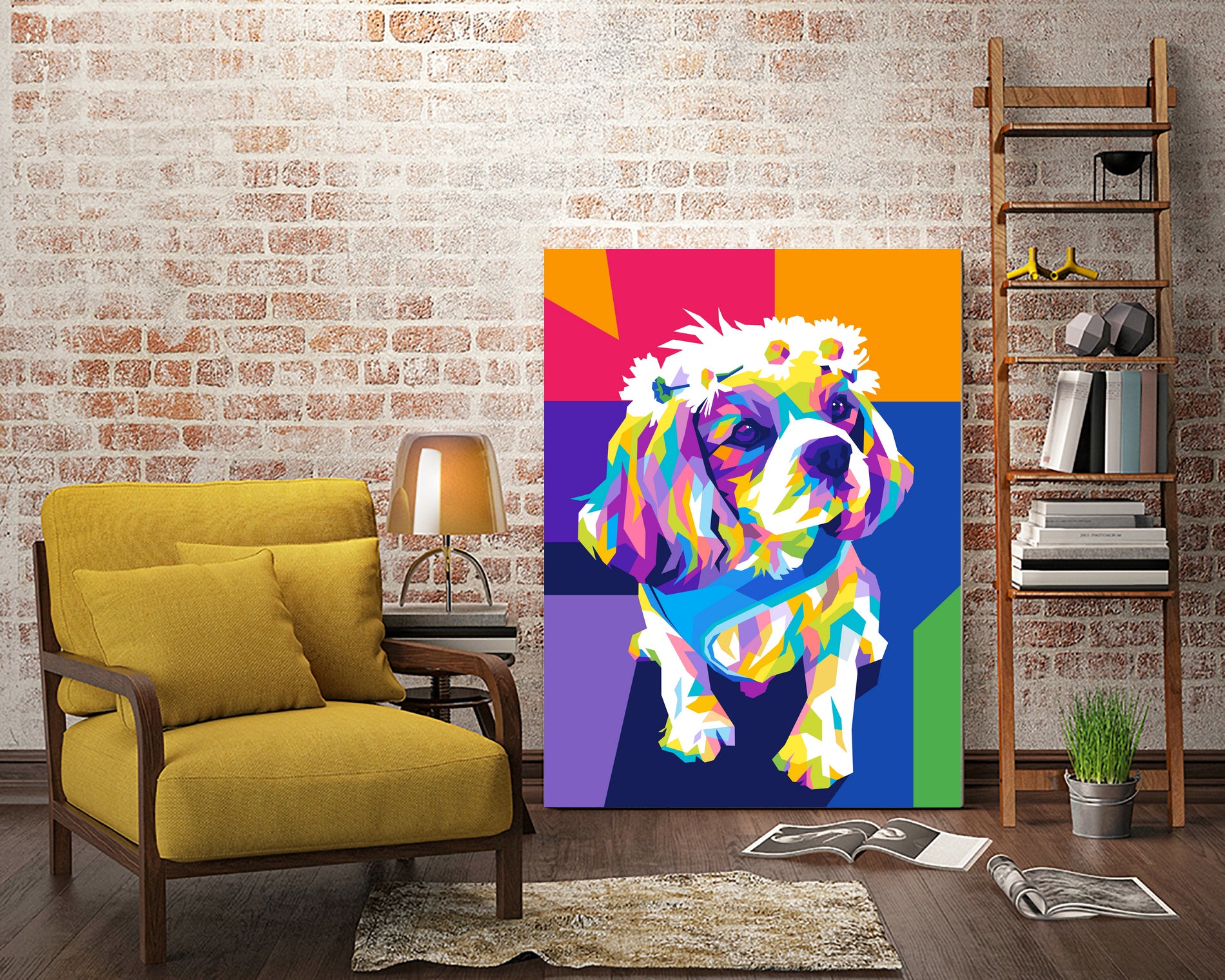 Dog by Art Style on GIANT ART - pink vector illustration
