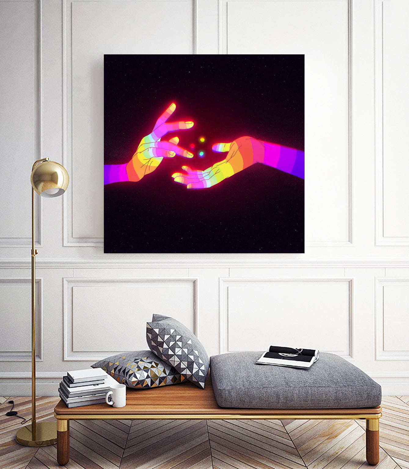 Psychedelic Energy Hands 1 (GIF) by Francois Martin Painchaud on GIANT ART - pink character design