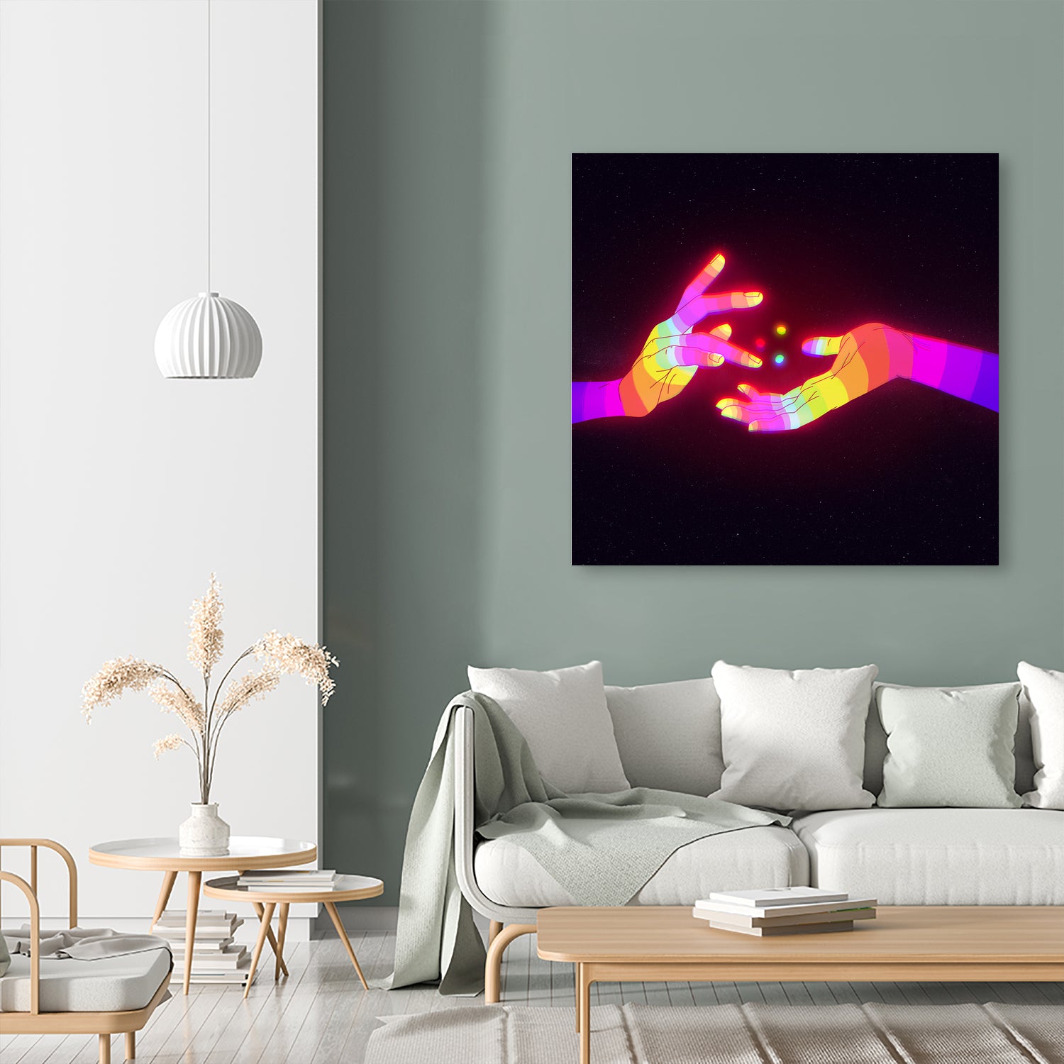 Psychedelic Energy Hands 1 (GIF) by Francois Martin Painchaud on GIANT ART - pink character design