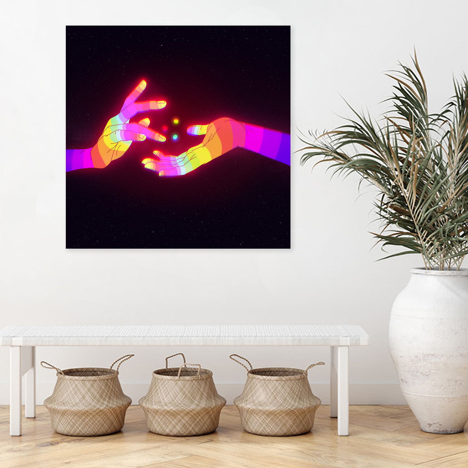 Psychedelic Energy Hands 1 (GIF) by Francois Martin Painchaud on GIANT ART - pink character design
