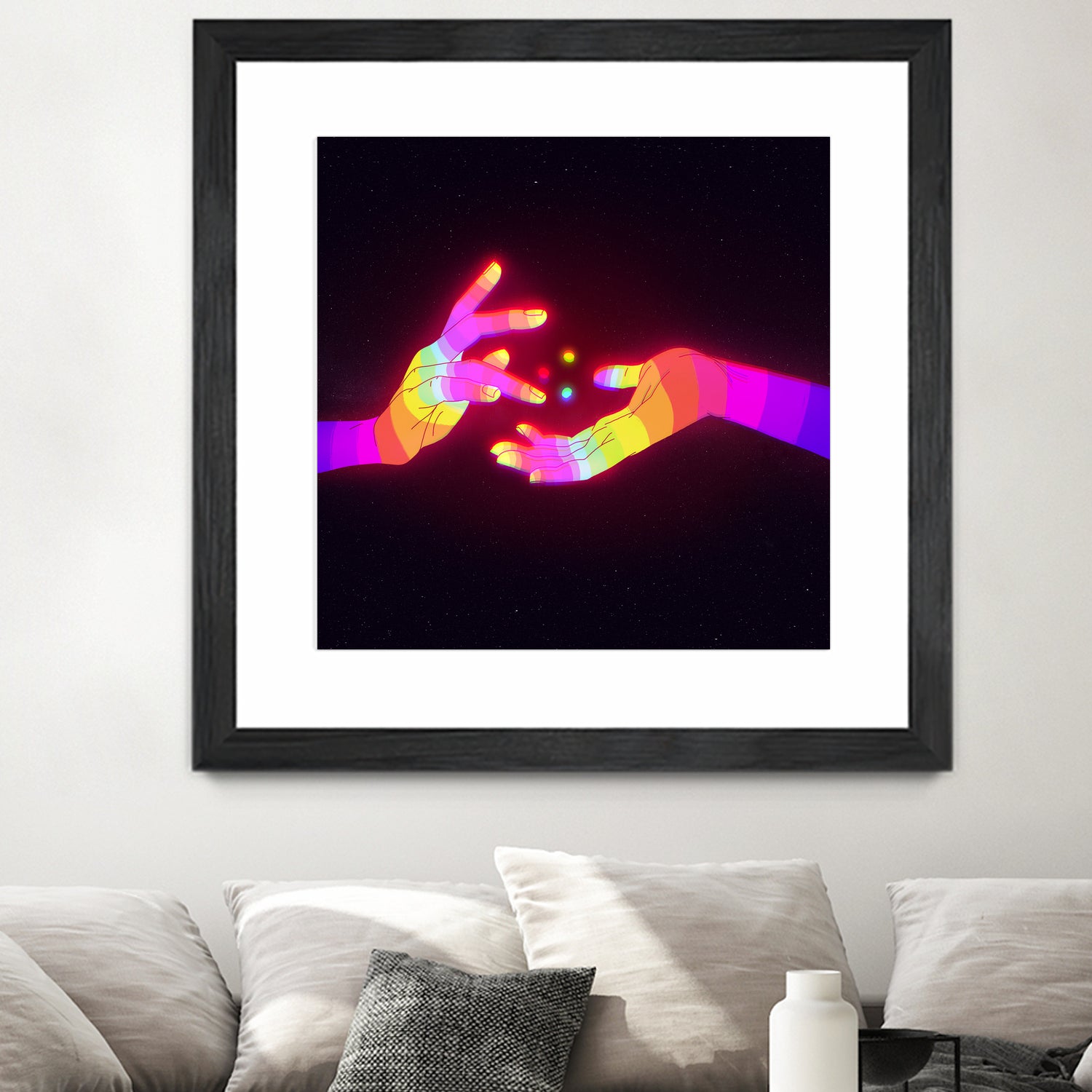 Psychedelic Energy Hands 1 (GIF) by Francois Martin Painchaud on GIANT ART - pink character design