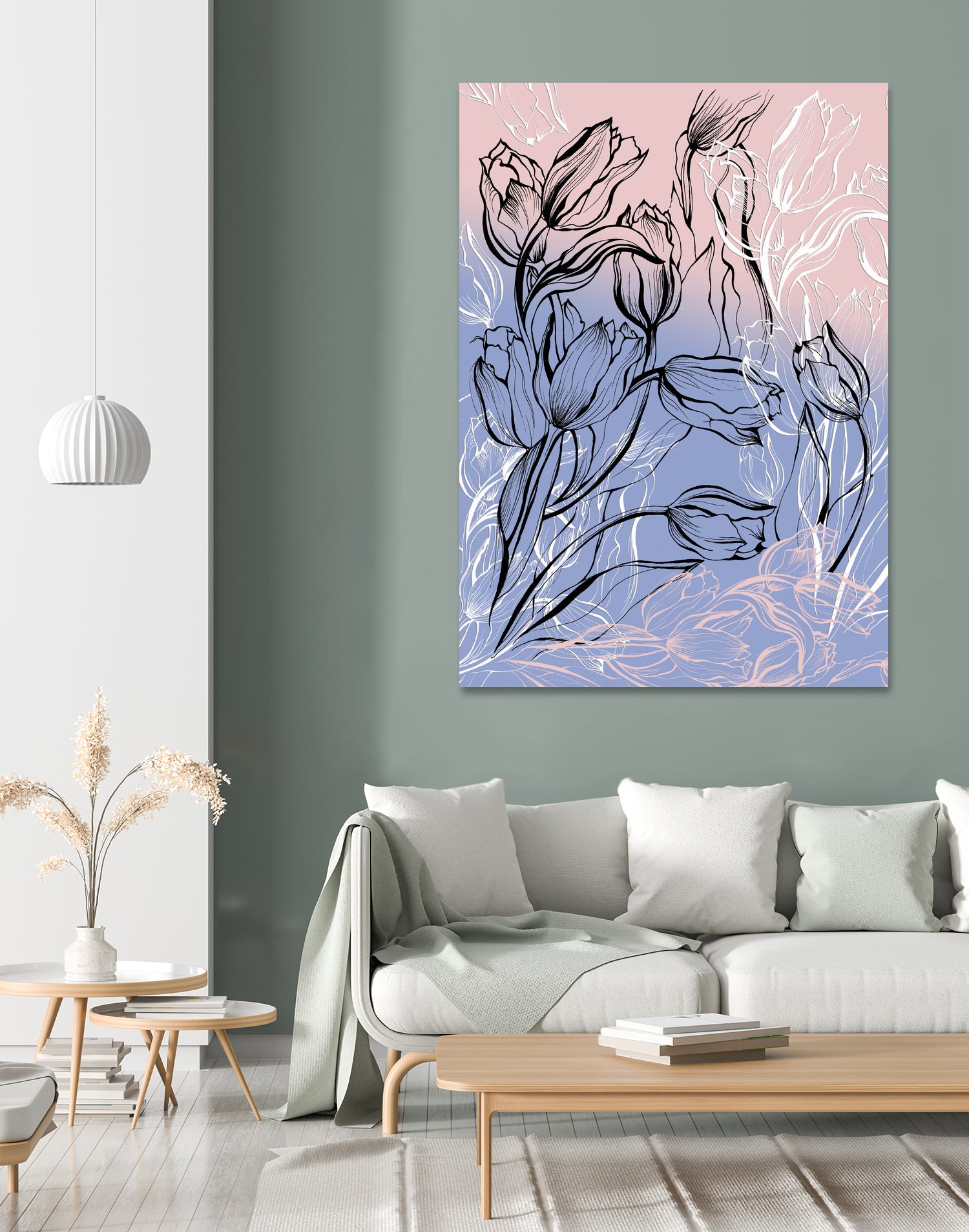 tulips graphic by Anna Podufalova on GIANT ART - white digital drawing