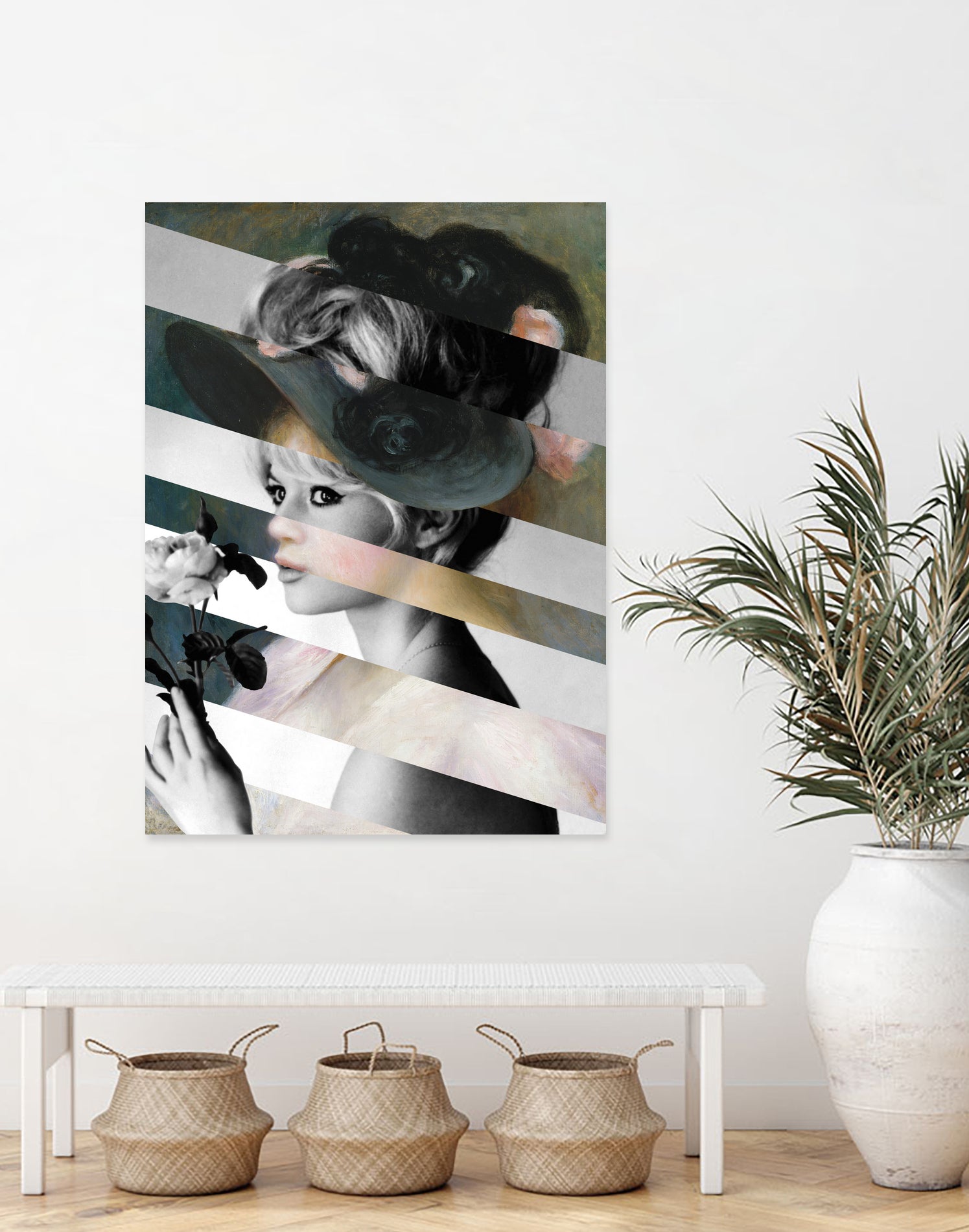 Renoir’s Young Girl in a Black Hat & Brigitte Bardot by Luigi Tarini on GIANT ART - gray photo manipulation