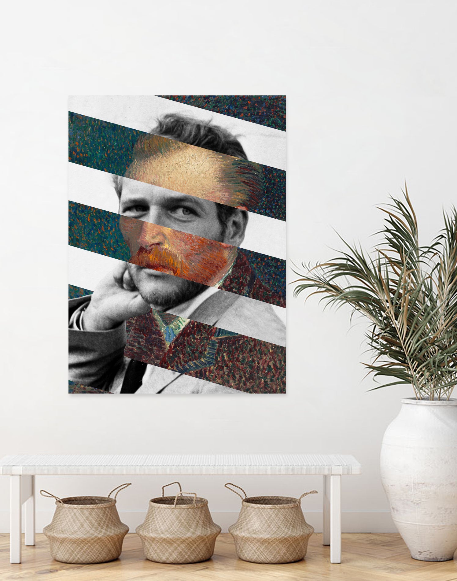 Van Gogh's Self Portrait & Paul Newman by Luigi Tarini on GIANT ART - orange photo manipulation