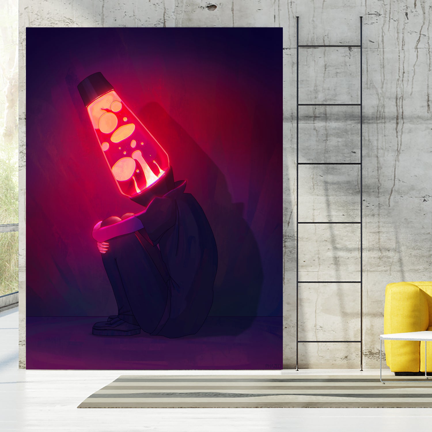 Lava Lamp Head by Francois Martin Painchaud on GIANT ART - red character design