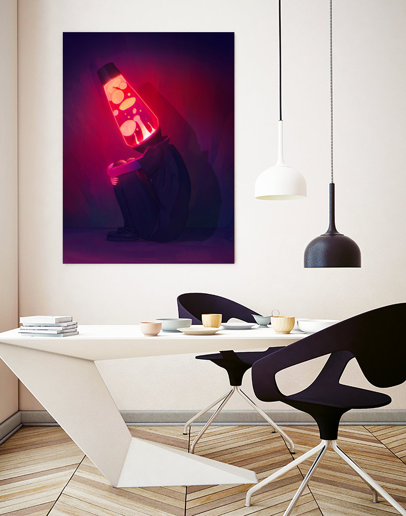 Lava Lamp Head by Francois Martin Painchaud on GIANT ART - red character design