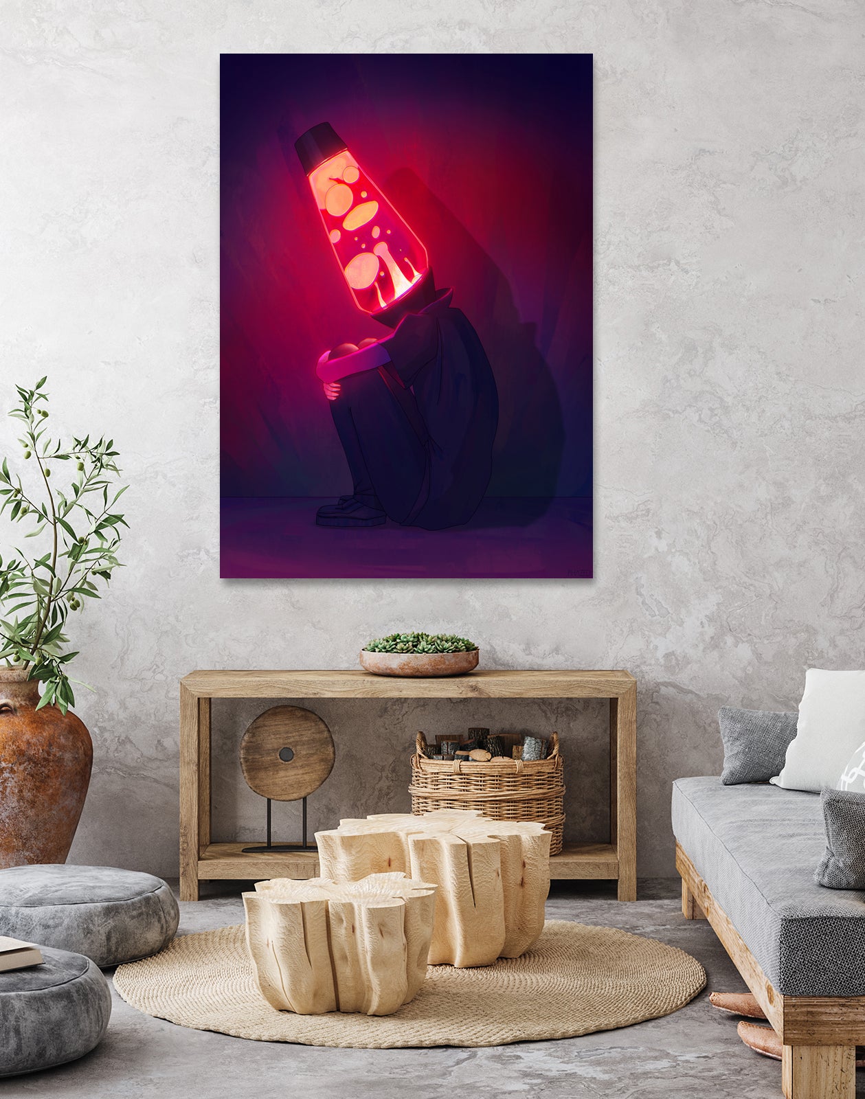 Lava Lamp Head by Francois Martin Painchaud on GIANT ART - red character design