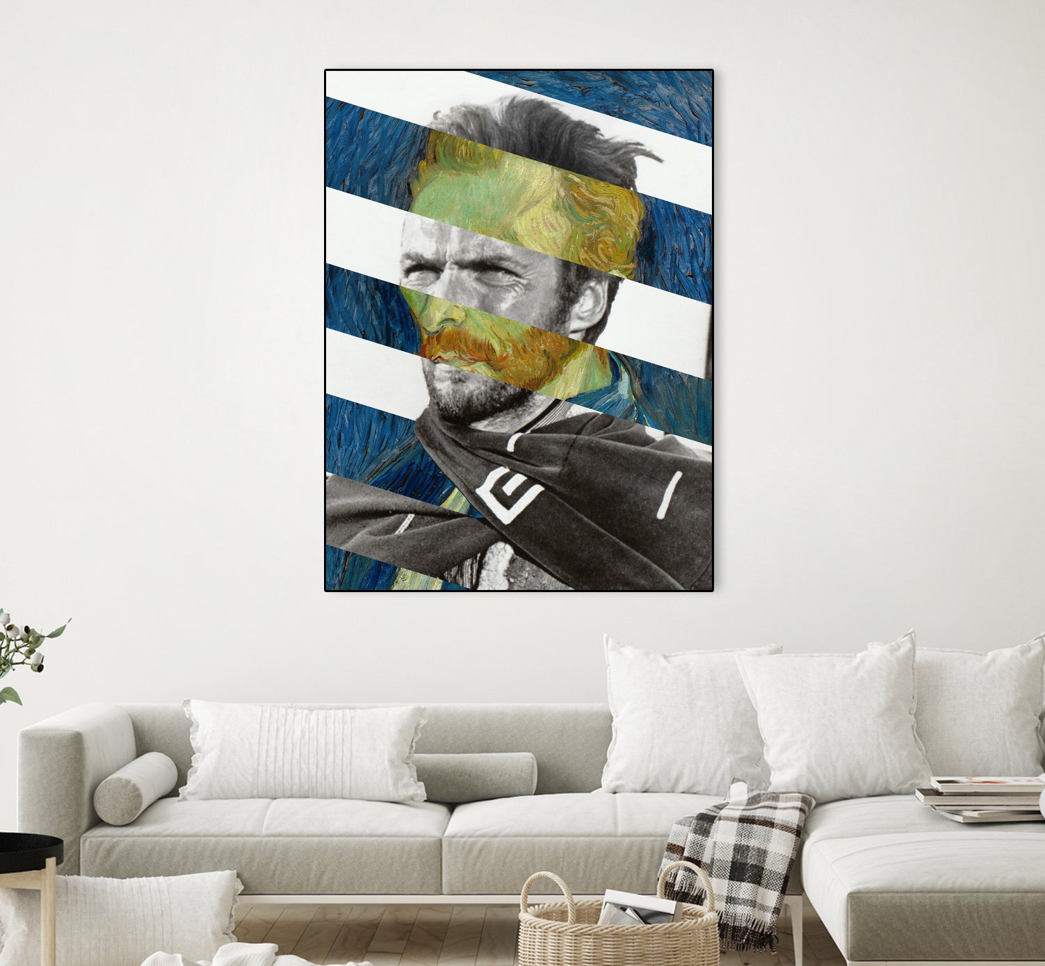 Van Gogh's Self Portrait and Clint Eastwood by Luigi Tarini on GIANT ART - blue photo manipulation