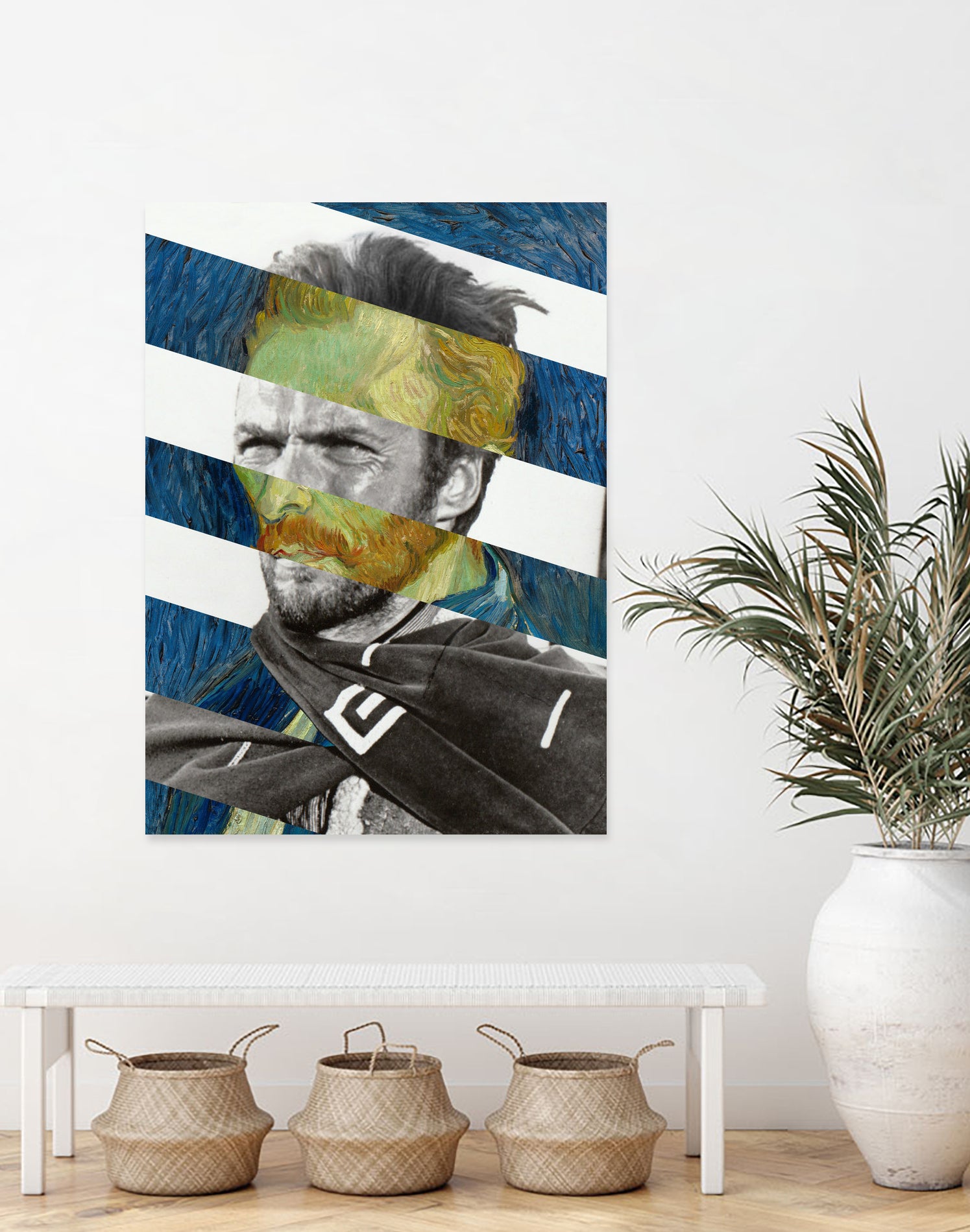 Van Gogh's Self Portrait and Clint Eastwood by Luigi Tarini on GIANT ART - blue photo manipulation