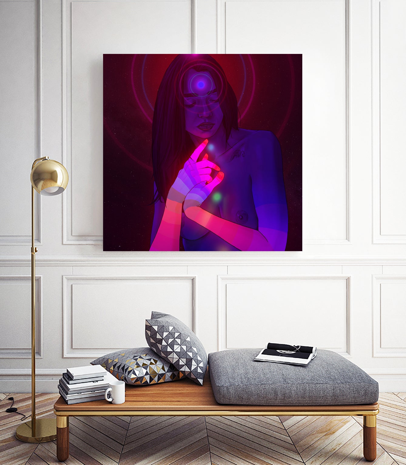 Vibing Psychonaut Girl 3 (GIF) by Francois Martin Painchaud on GIANT ART - pink character design