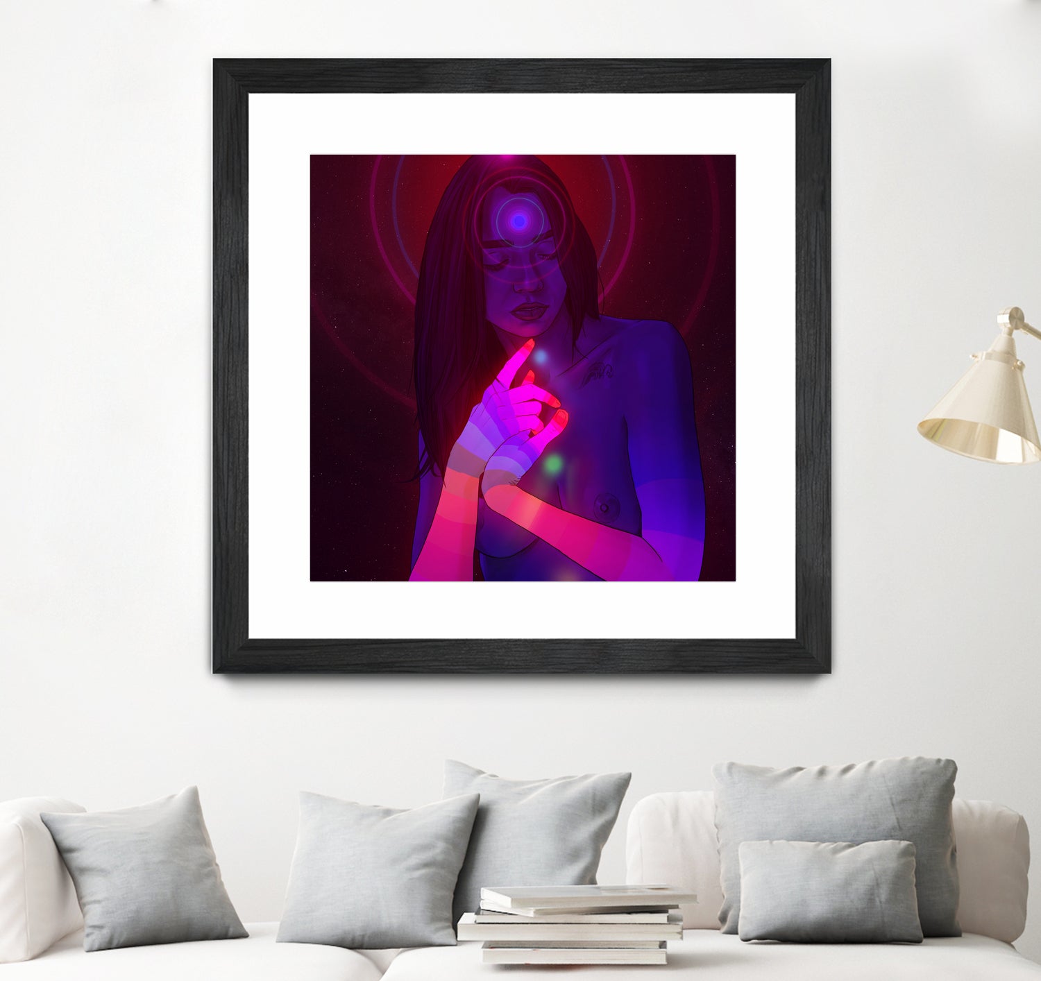 Vibing Psychonaut Girl 3 (GIF) by Francois Martin Painchaud on GIANT ART - pink character design