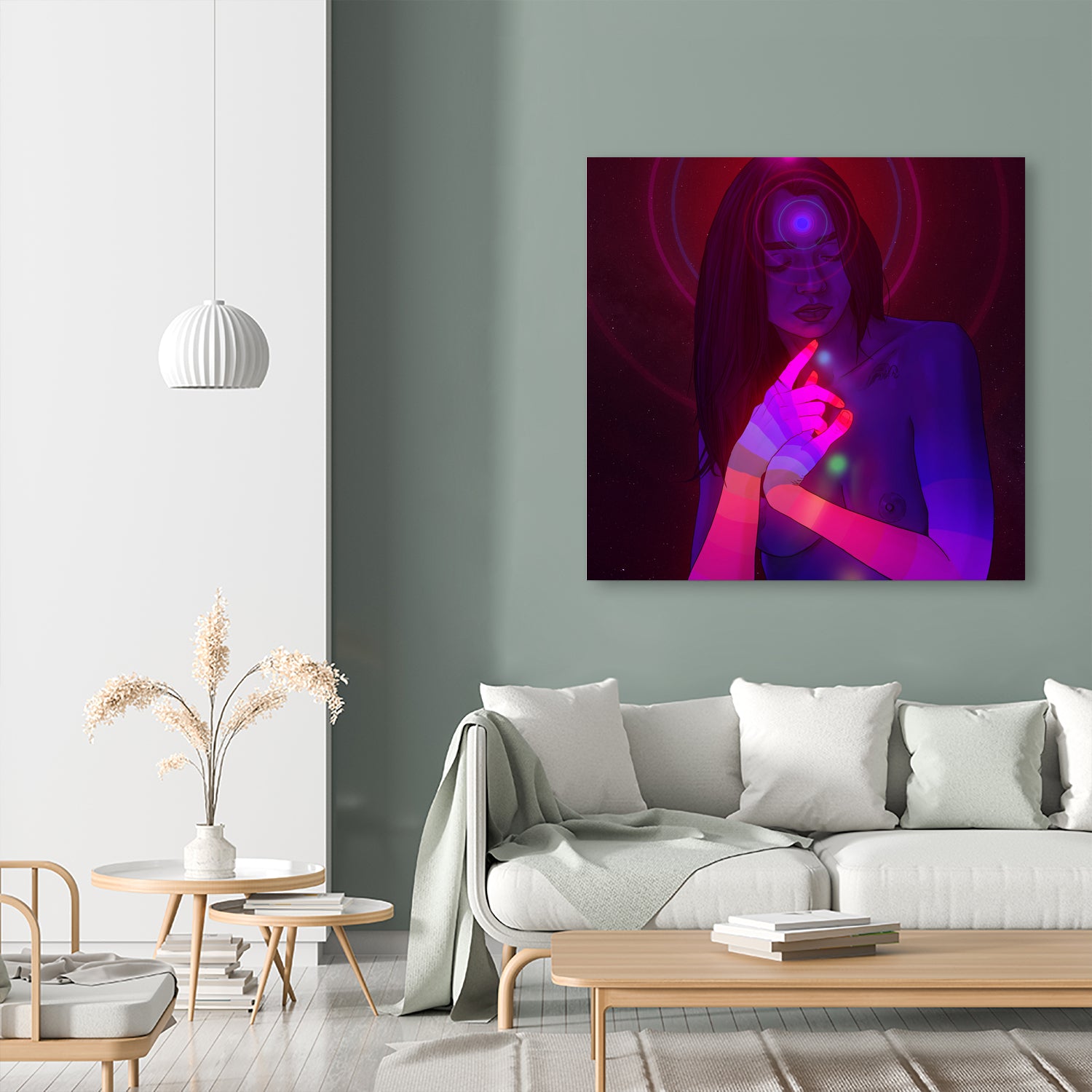 Vibing Psychonaut Girl 3 (GIF) by Francois Martin Painchaud on GIANT ART - pink character design