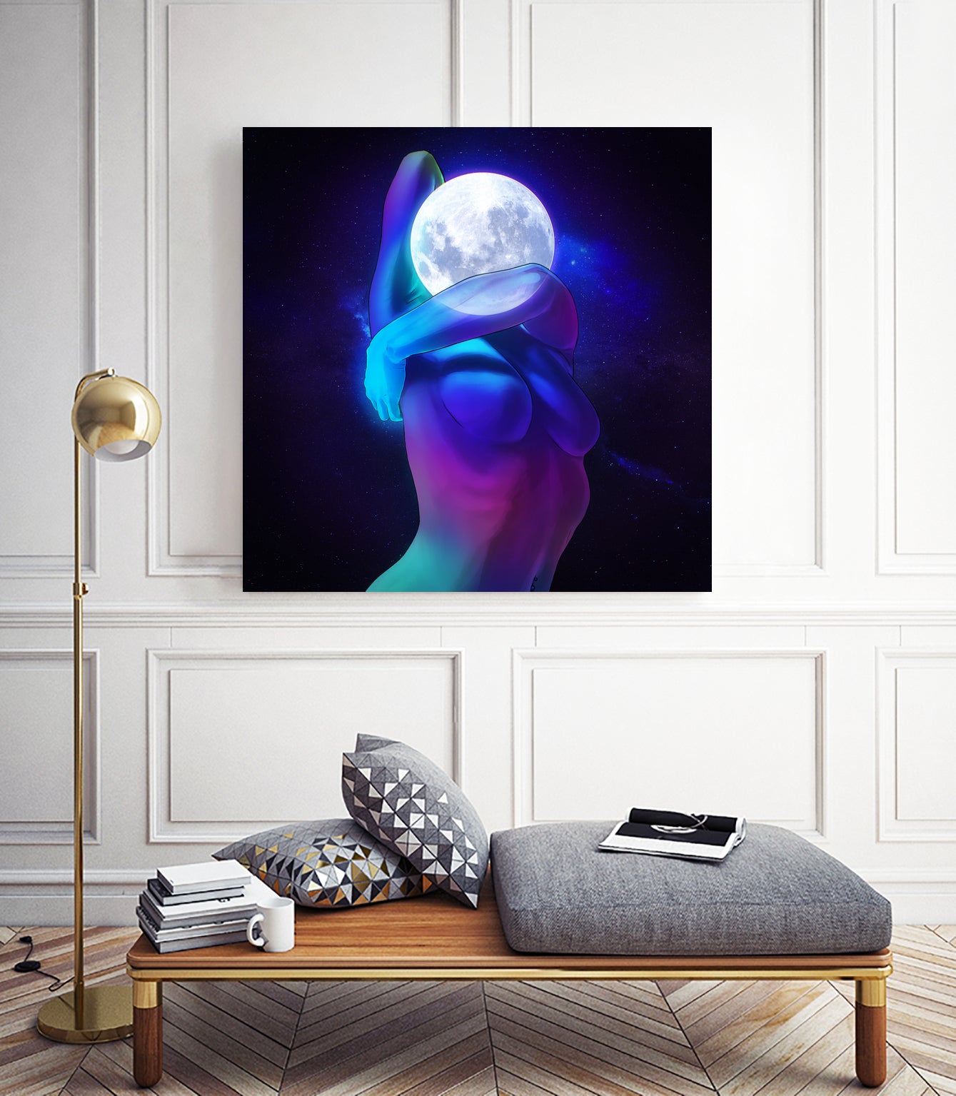 Moon Head by Francois Martin Painchaud on GIANT ART - blue character design