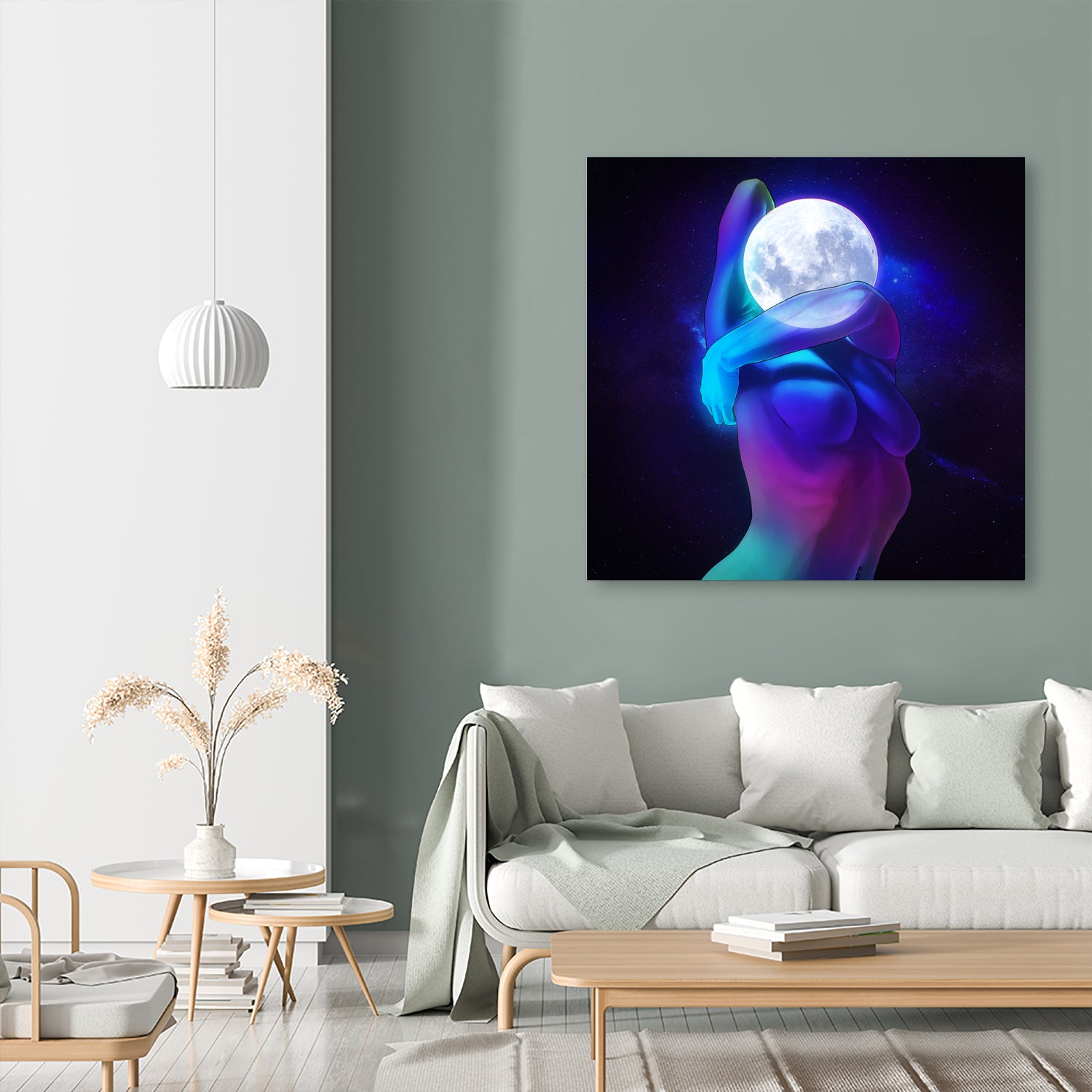 Moon Head by Francois Martin Painchaud on GIANT ART - blue character design