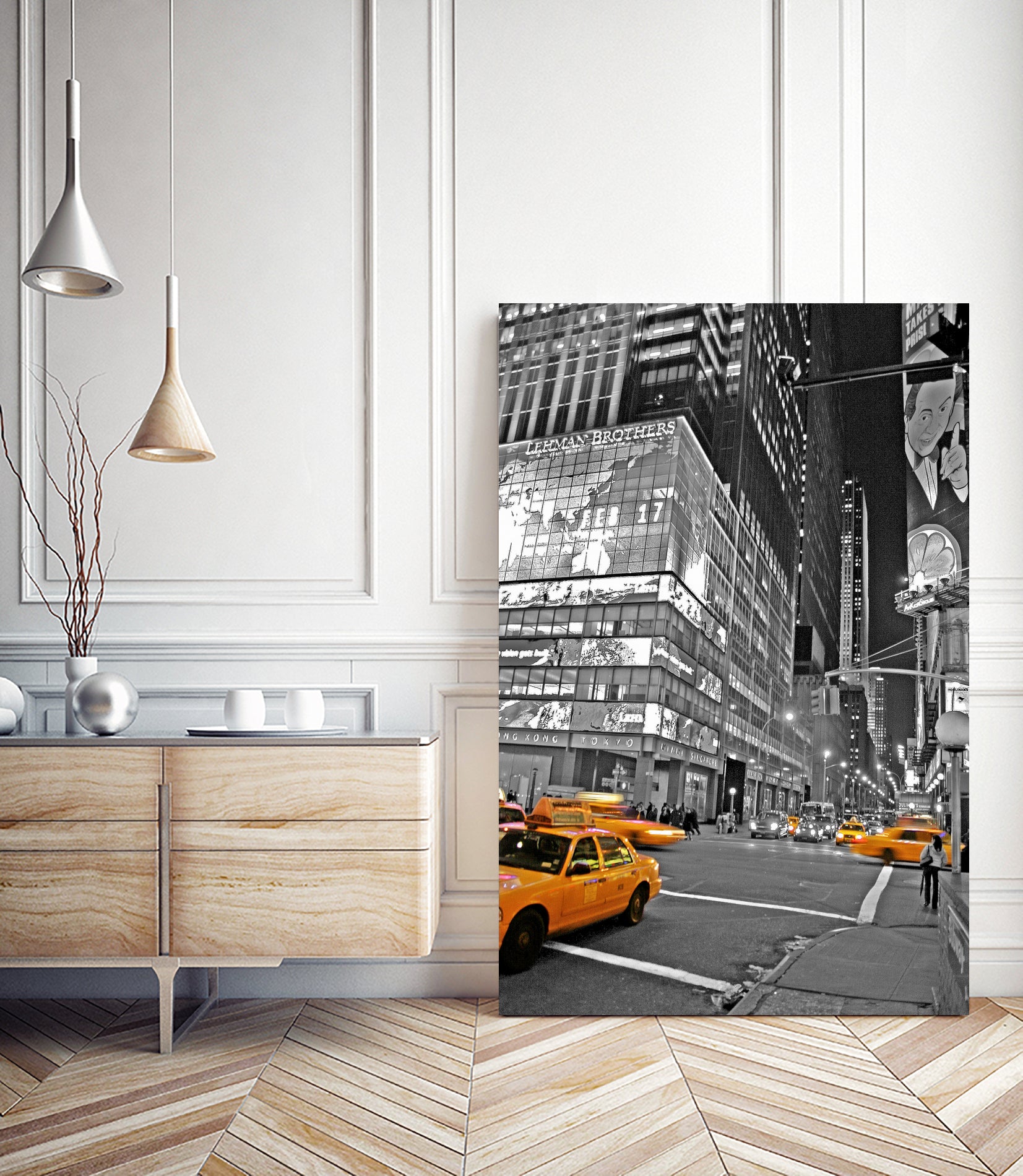 NYC - Yellow Cabs - Lehman Brothers by Ralph Frankenberg on GIANT ART - black photo illustration