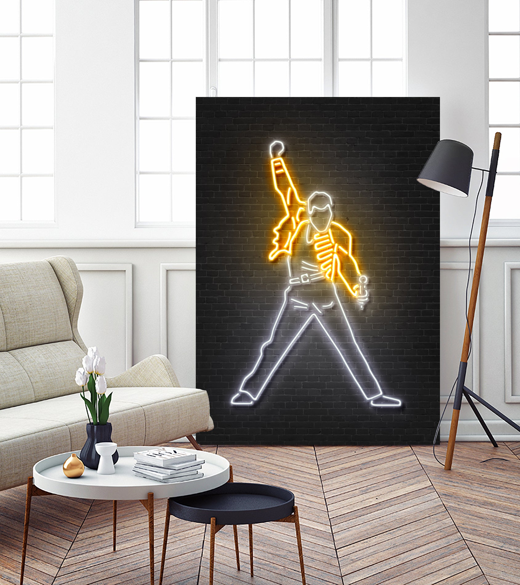Freddy Mercury by Octavian Mihai Mielu on GIANT ART - yellow 3d art
