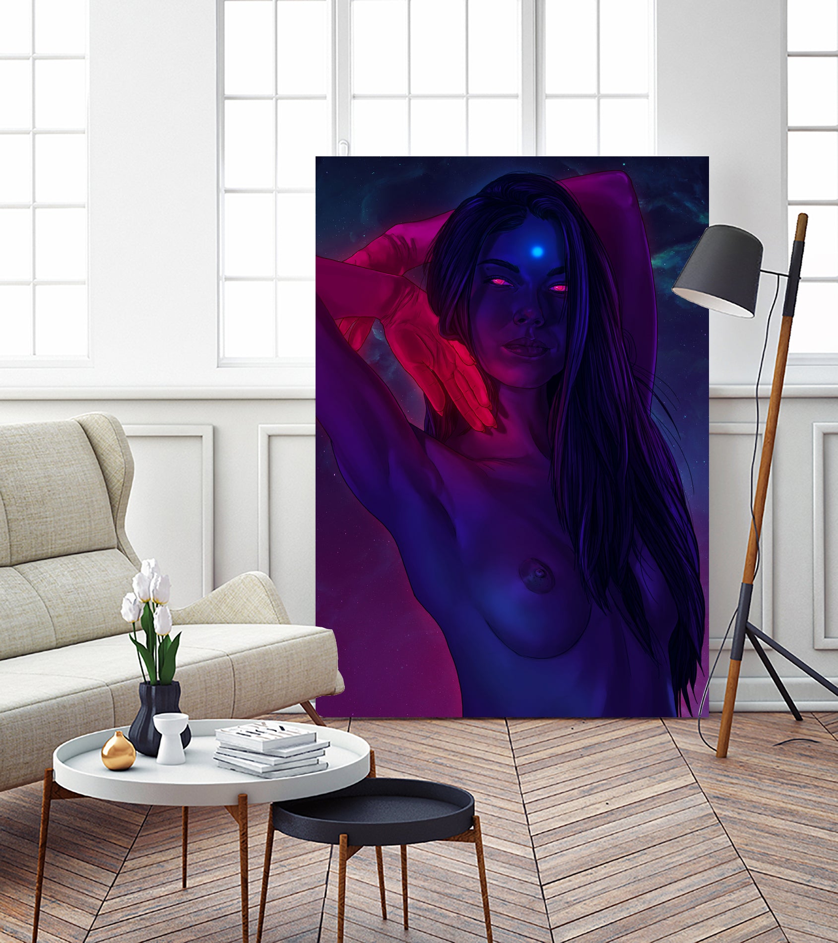 Indigo Beauty by Francois Martin Painchaud on GIANT ART - blue character design