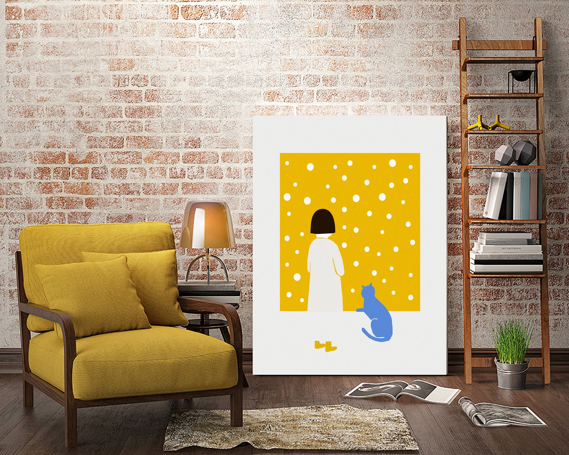 YELLOW WALL by MUHAMMED ENES YILMAZ on GIANT ART - yellow digital painting