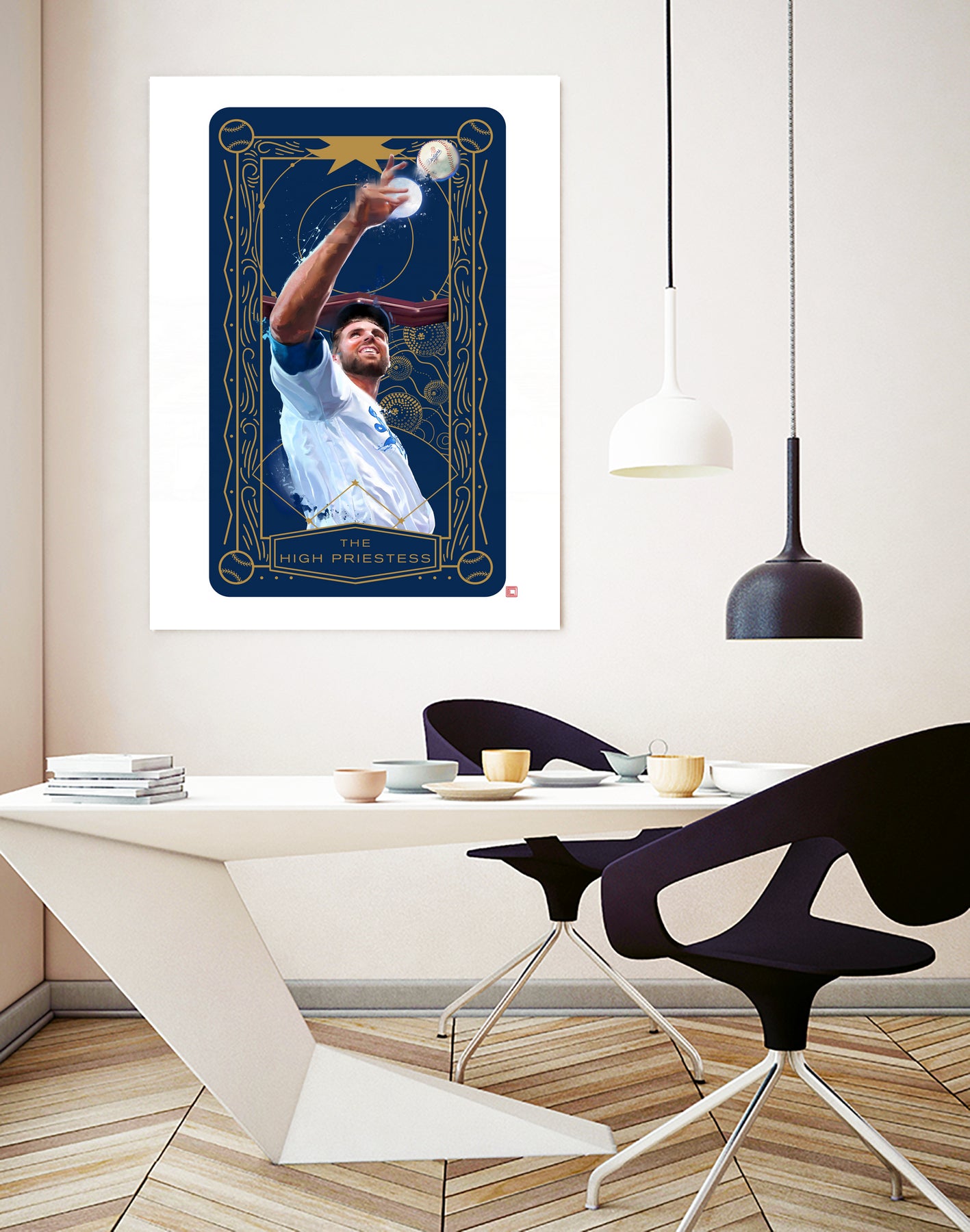 Dodgers Tarot: The High Priestess by Claudia Labarca on GIANT ART - blue digital painting