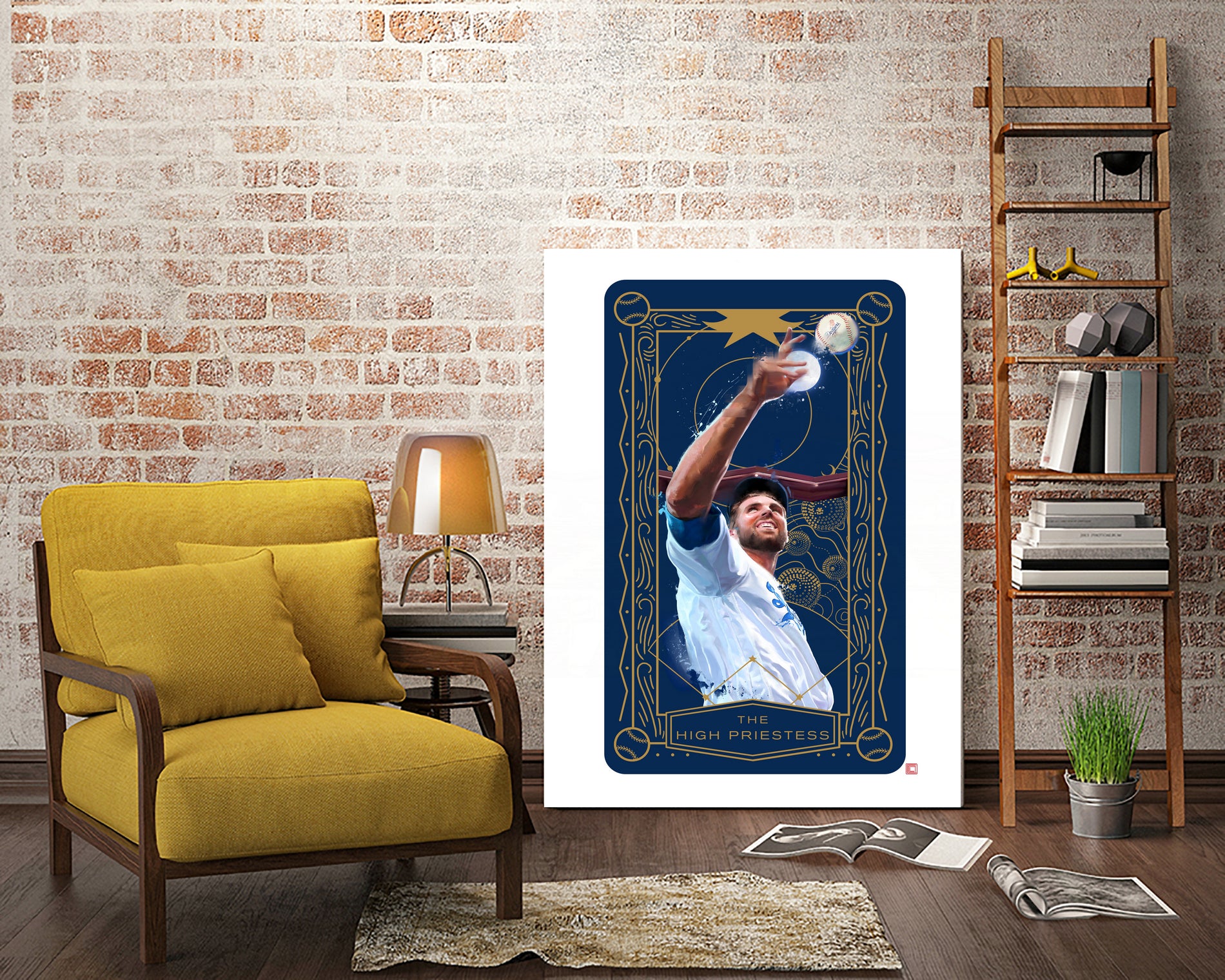 Dodgers Tarot: The High Priestess by Claudia Labarca on GIANT ART - blue digital painting