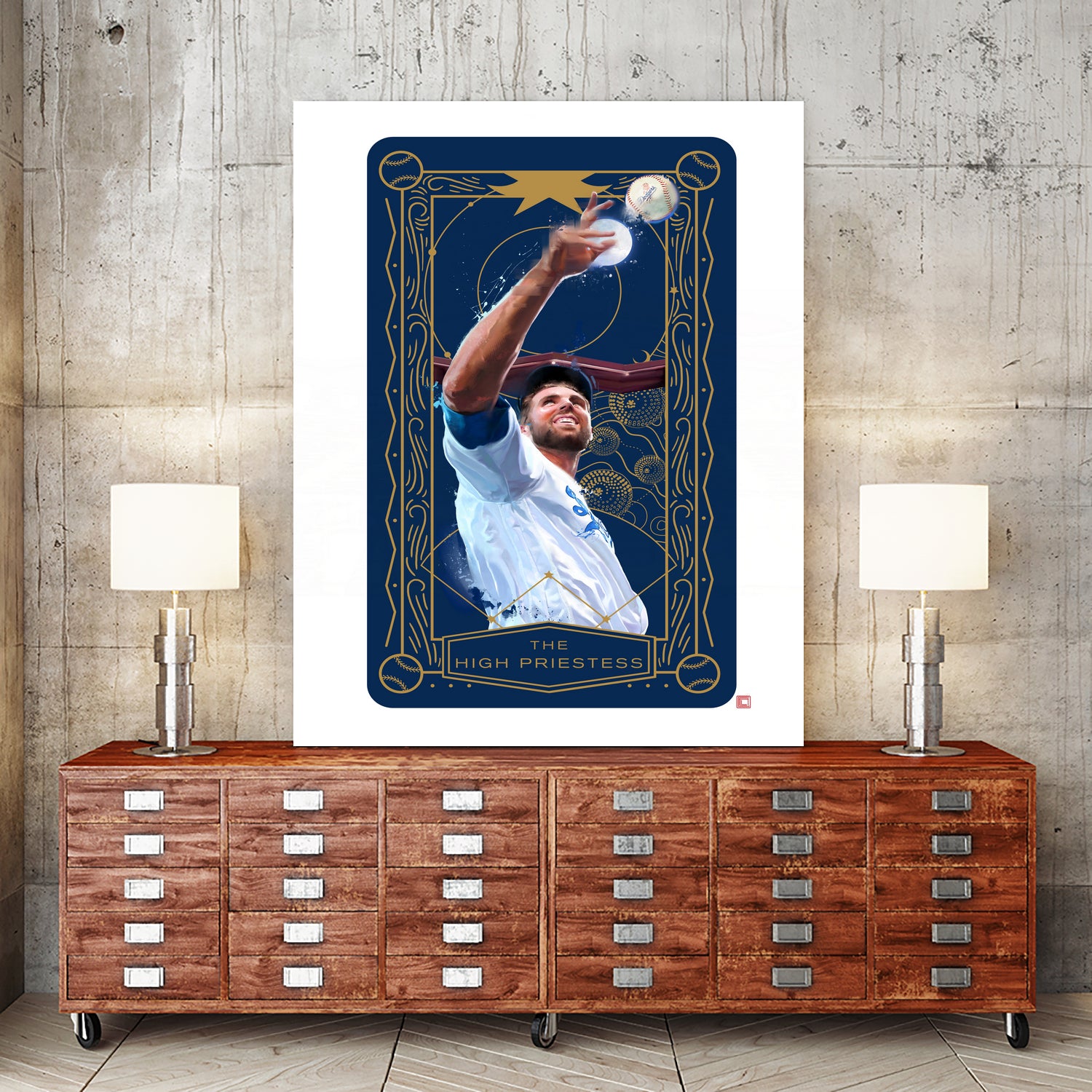 Dodgers Tarot: The High Priestess by Claudia Labarca on GIANT ART - blue digital painting