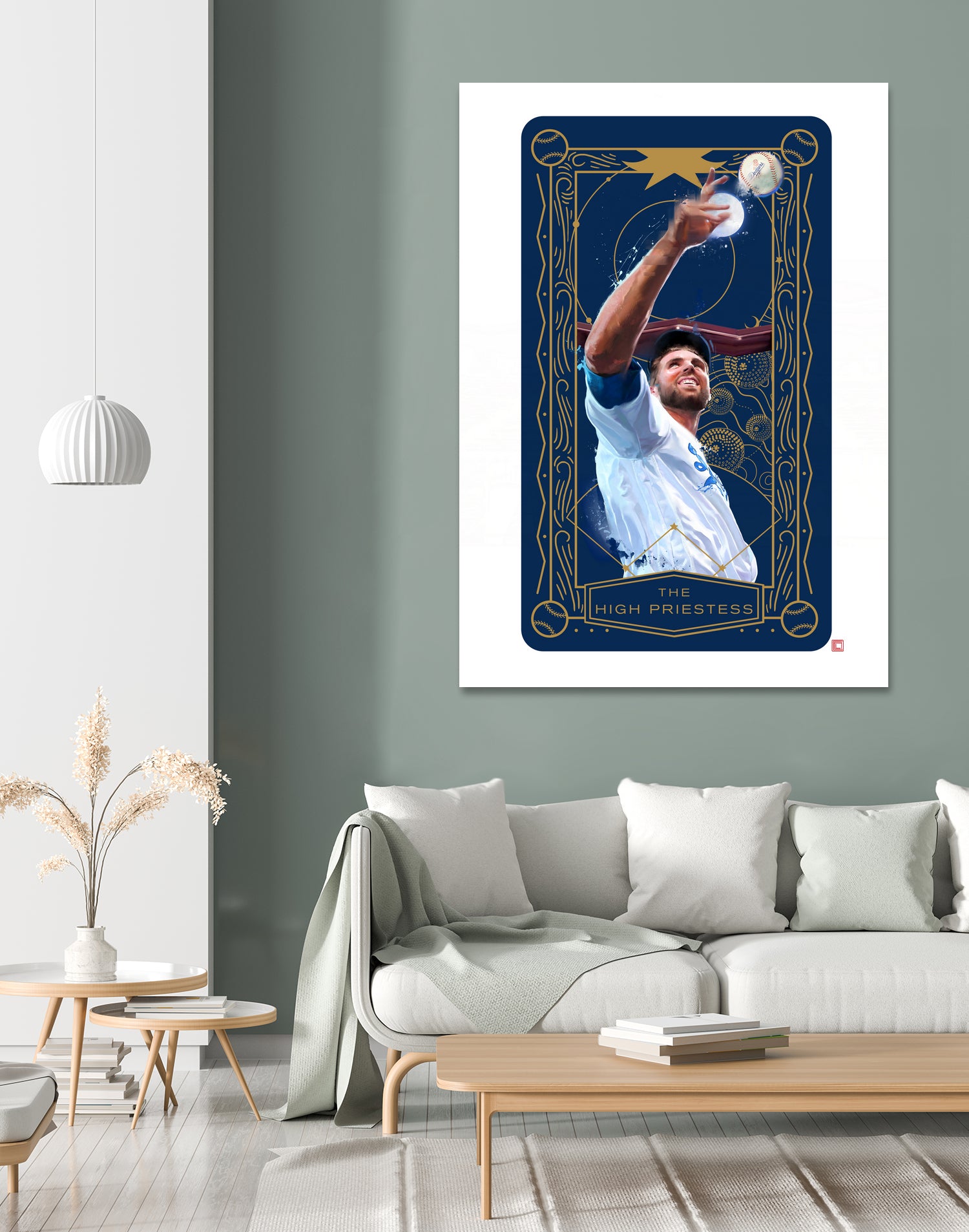 Dodgers Tarot: The High Priestess by Claudia Labarca on GIANT ART - blue digital painting
