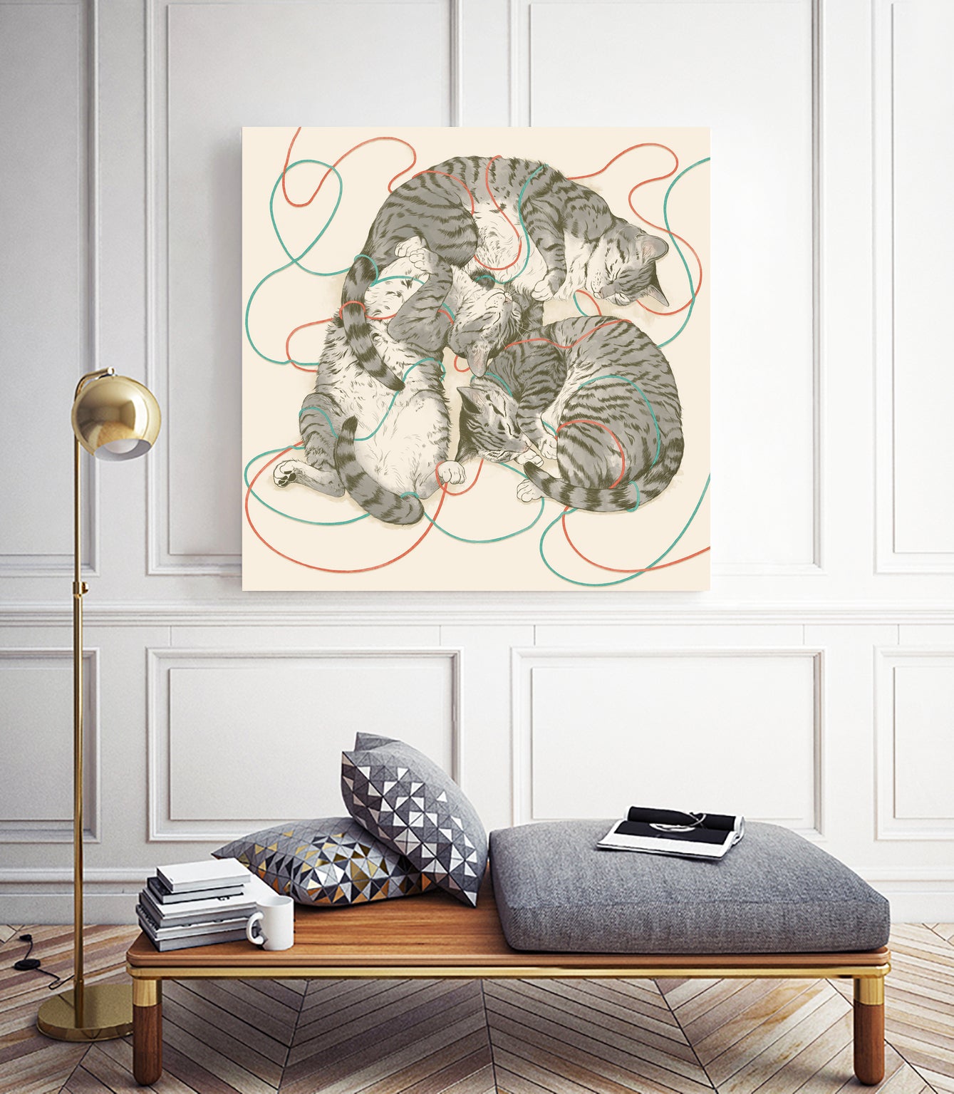 cats by Laura Graves on GIANT ART - gray digital drawing