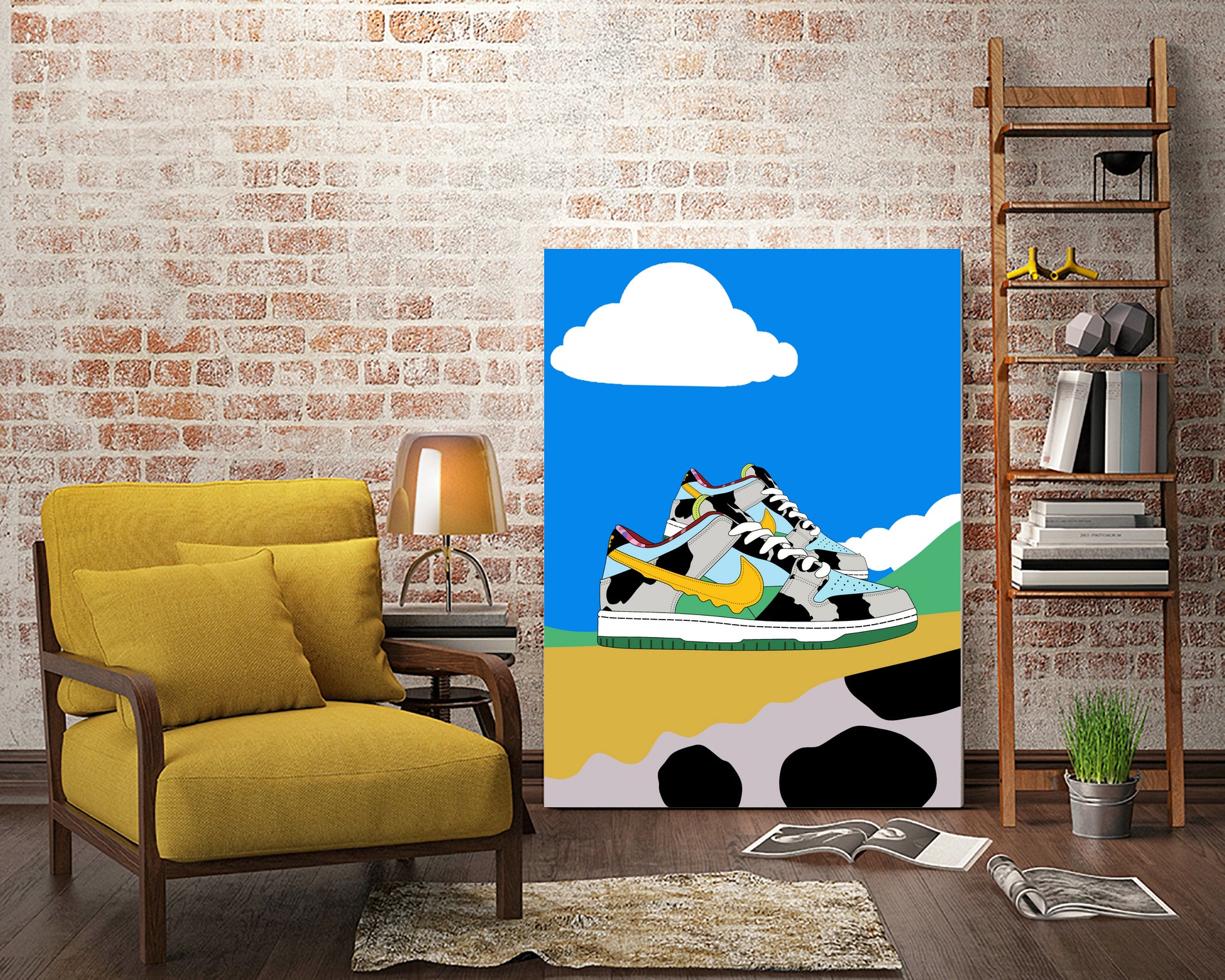 Cow sneakers by Yanuar Ahmat on GIANT ART - white digital drawing