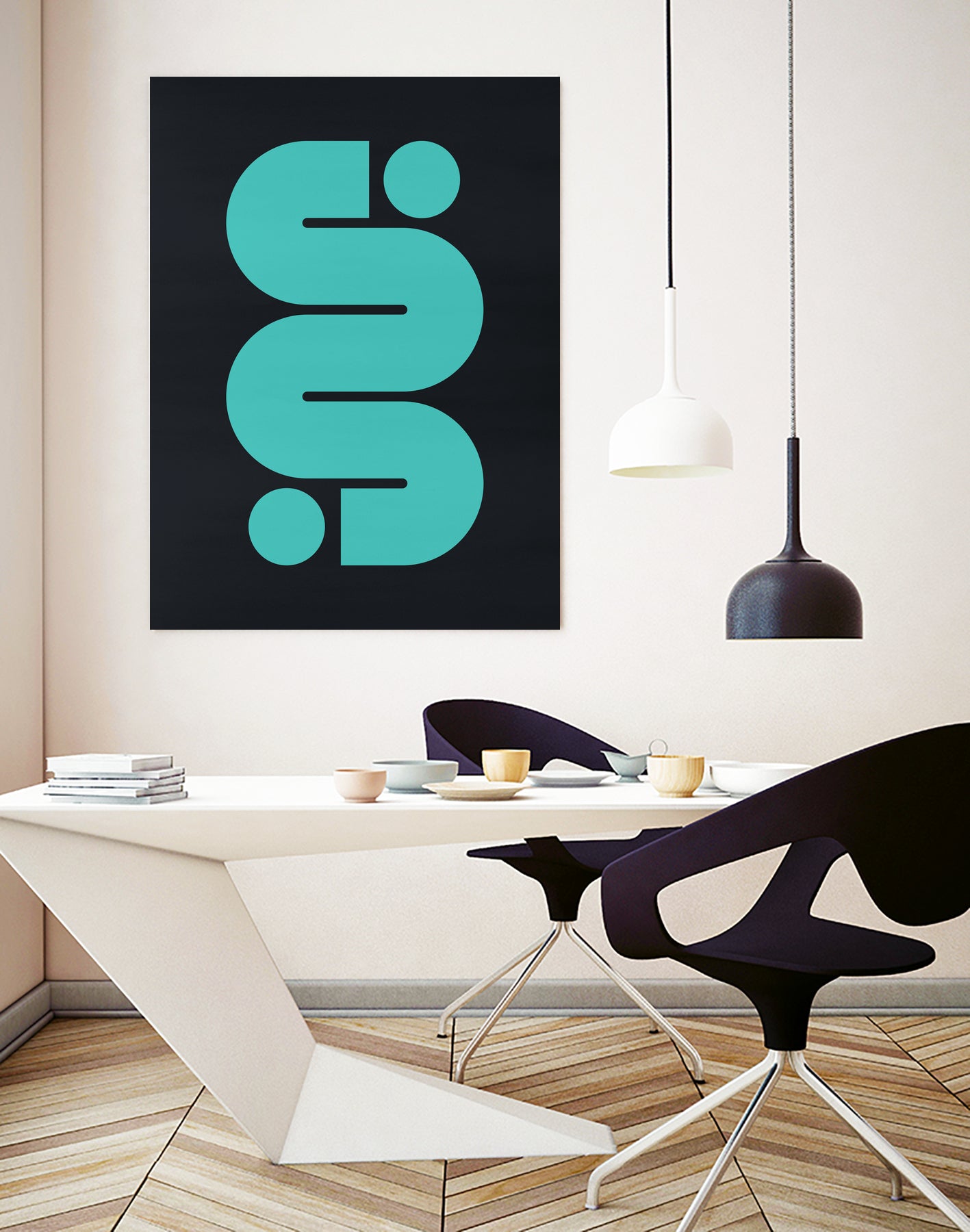 Vibrant shapes H by Vitor Costa on GIANT ART - blue digital painting